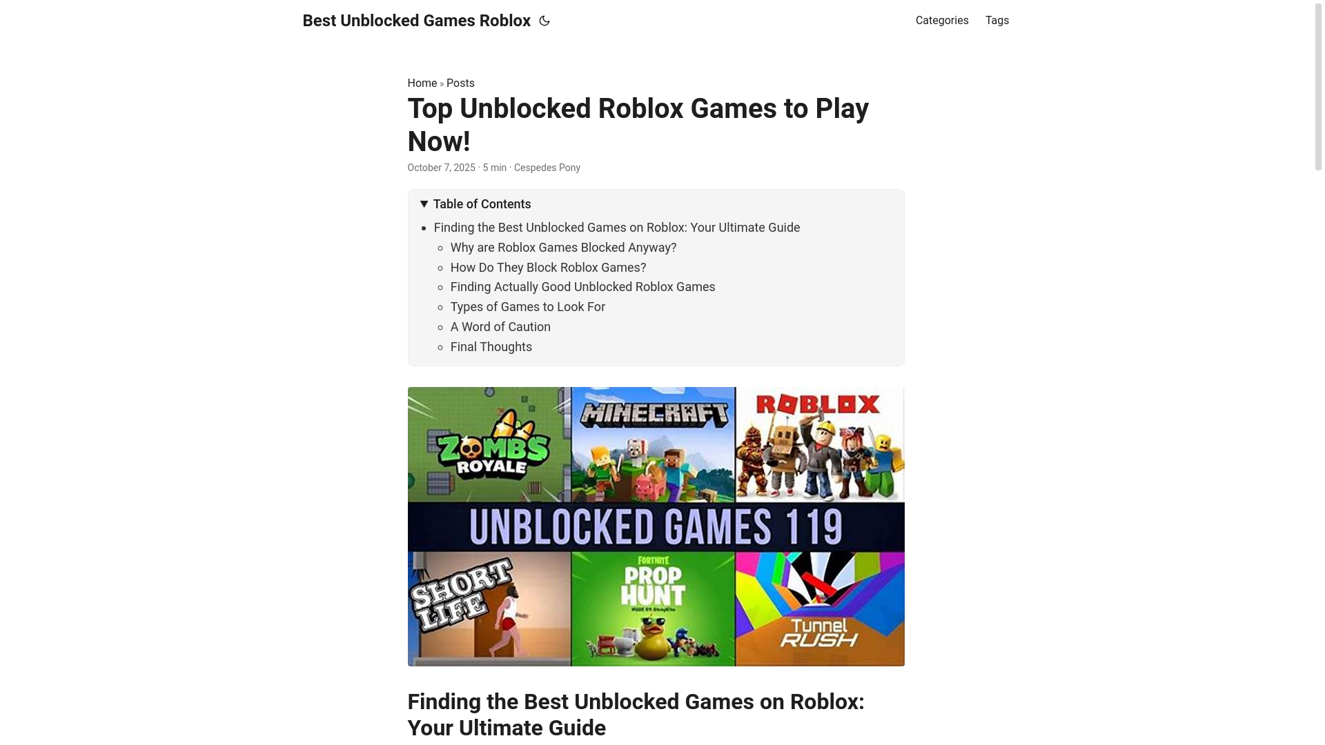 website screenshot of https://best-unblocked-games-roblox.pages.dev/