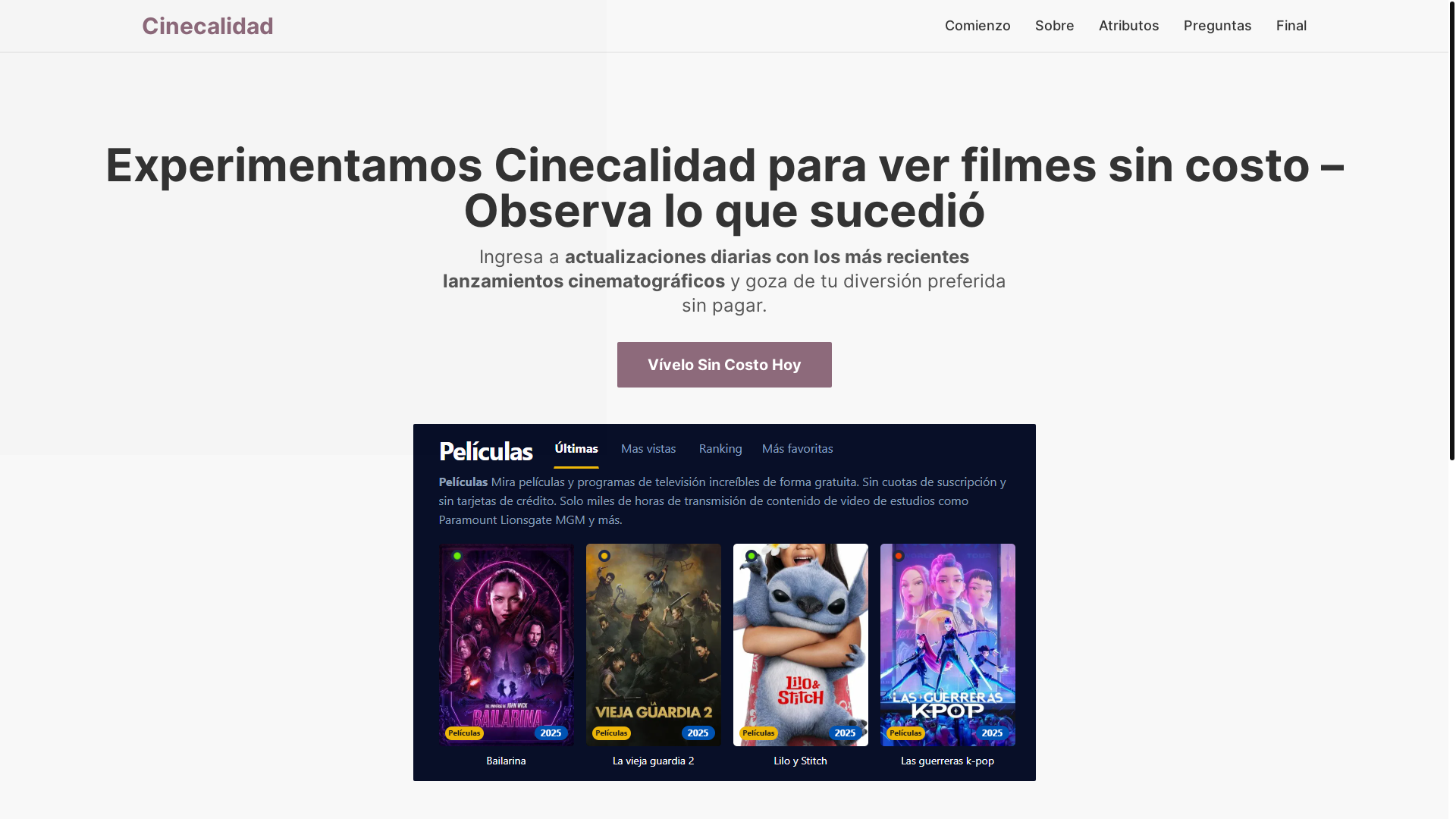 website screenshot of https://cinecalidad-thzf.pages.dev/
