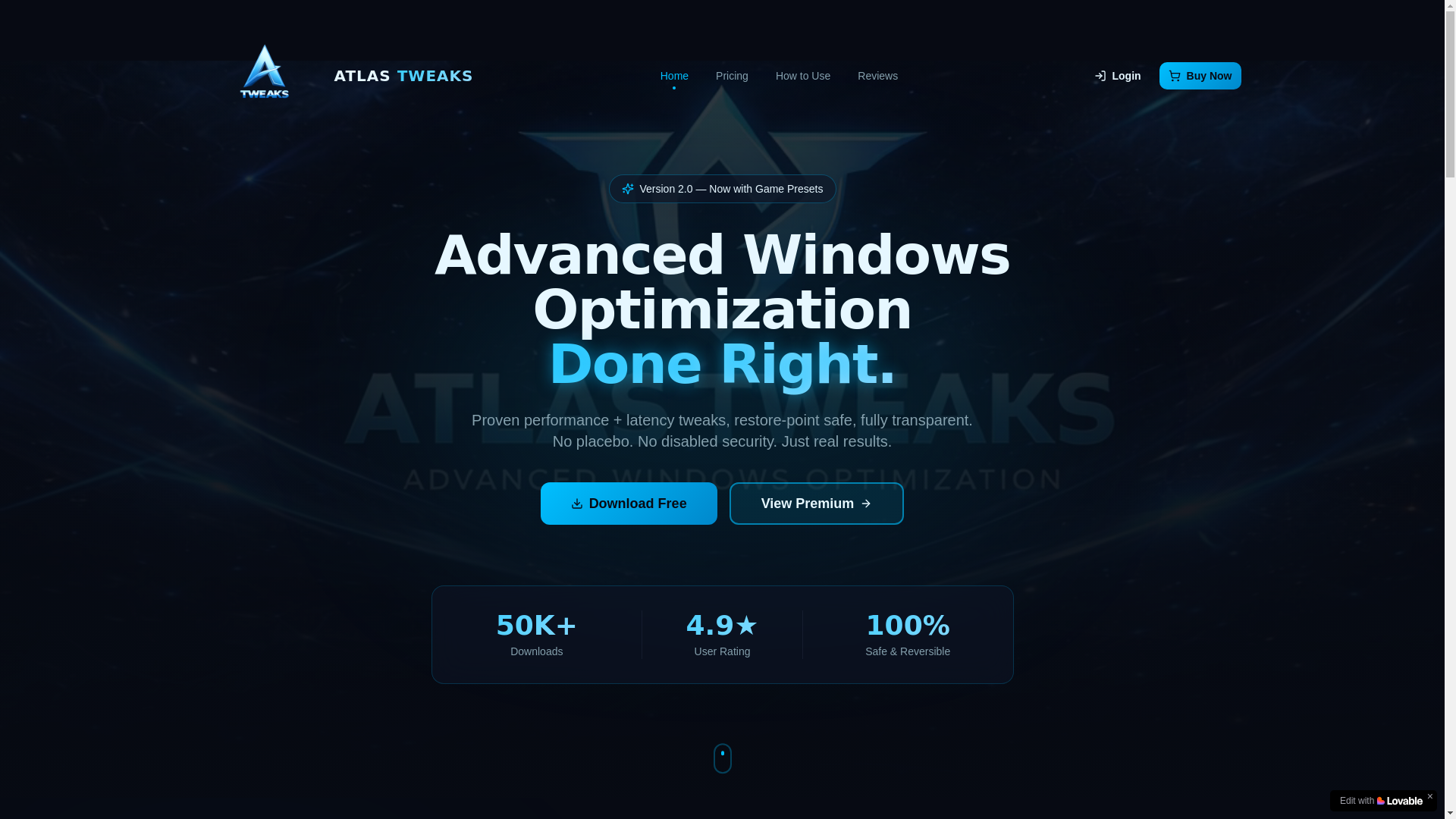 website screenshot of https://atlastweaks.com/