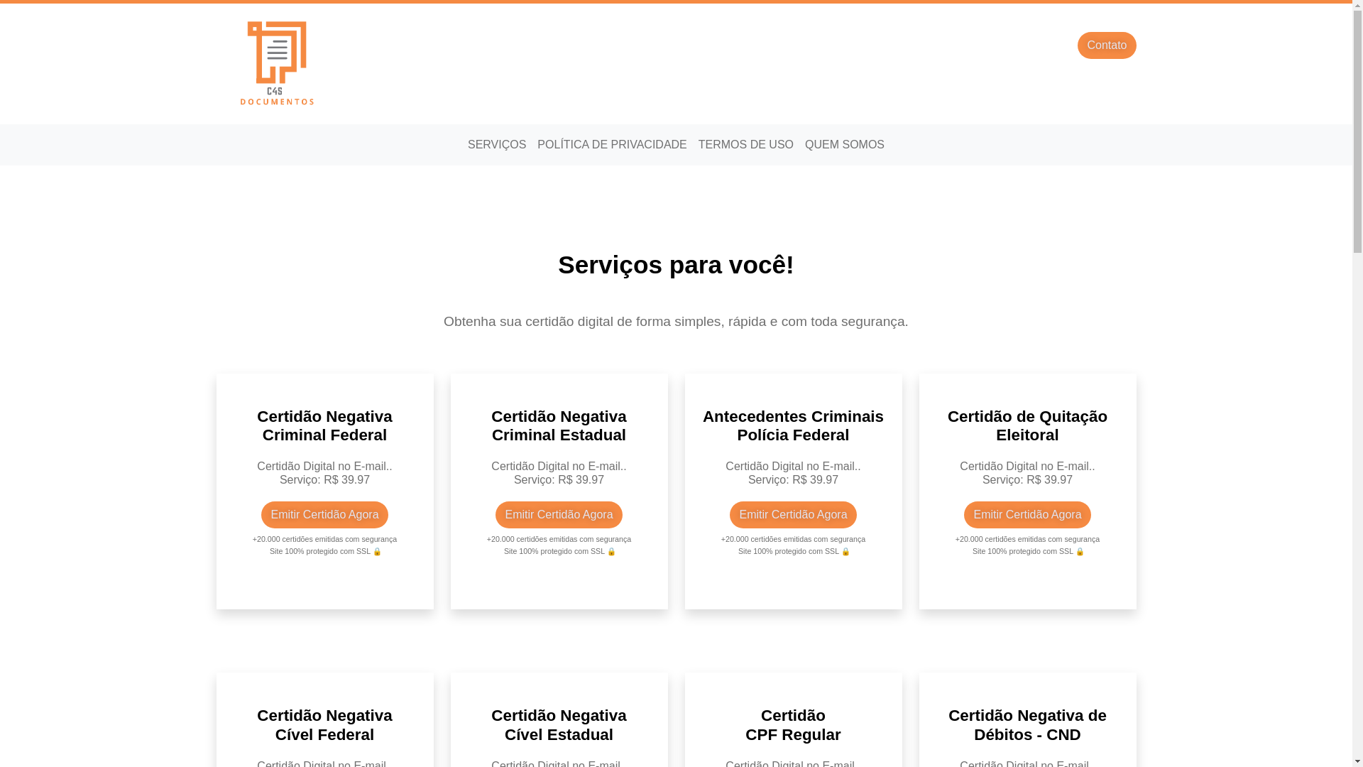 website screenshot of https://c4sdocumentos.com.br/