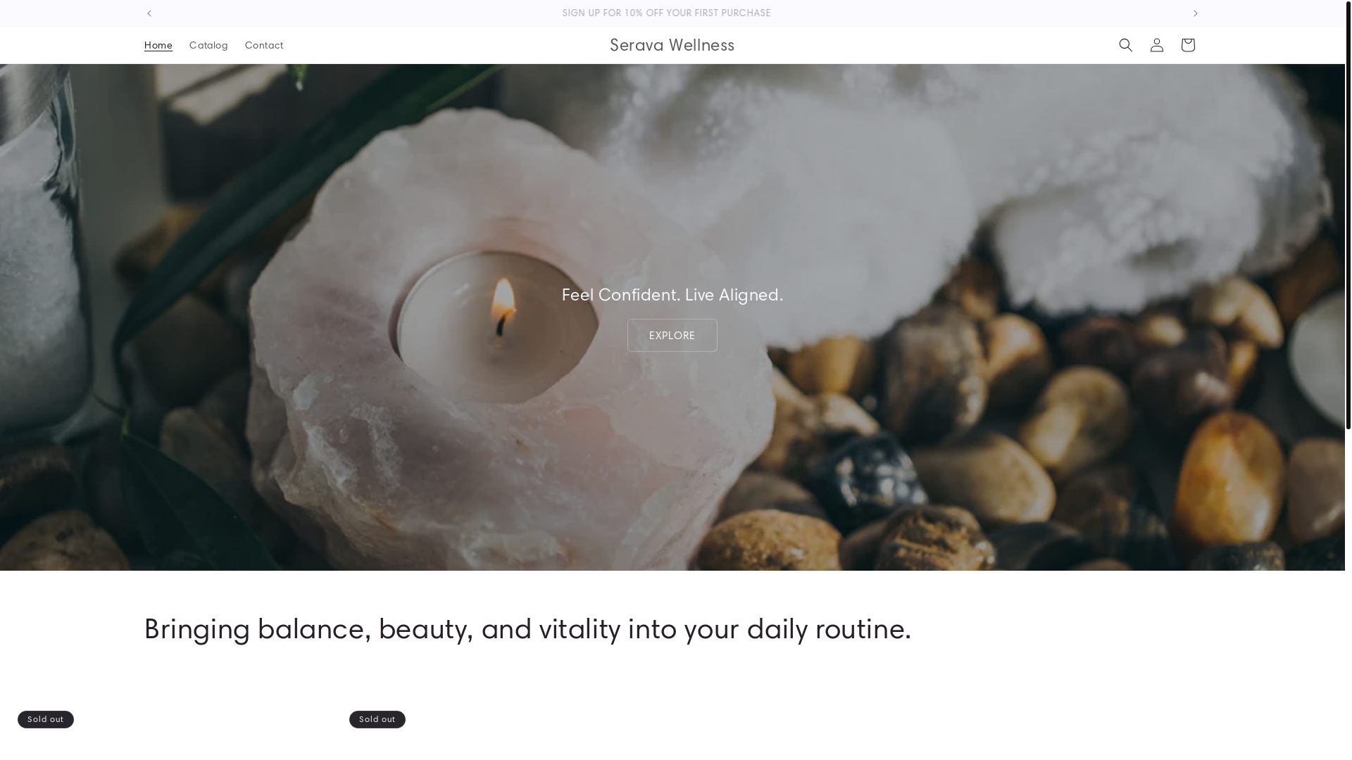 website screenshot of https://seravawellness.com/