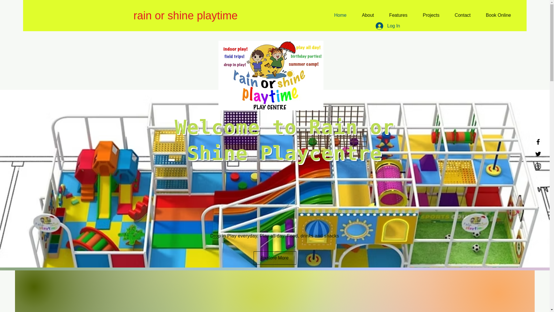 website screenshot of https://rainorshineplaycenter.com/