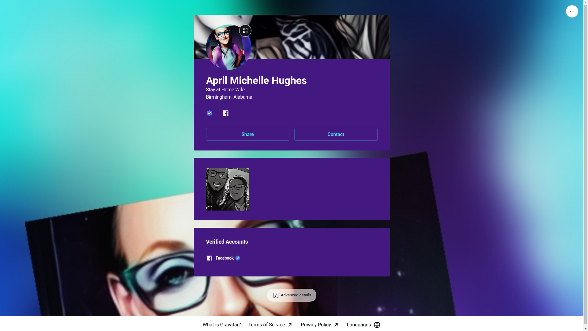 website screenshot of https://aprilmichellehughes.link/