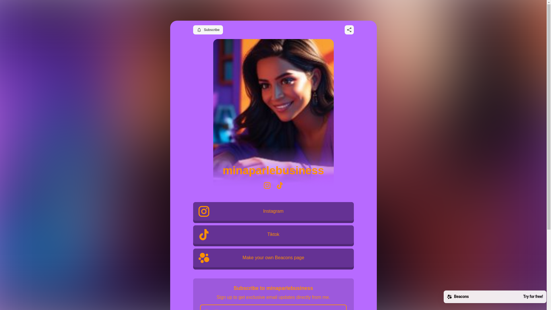 website screenshot of https://minaparlebusiness.com/