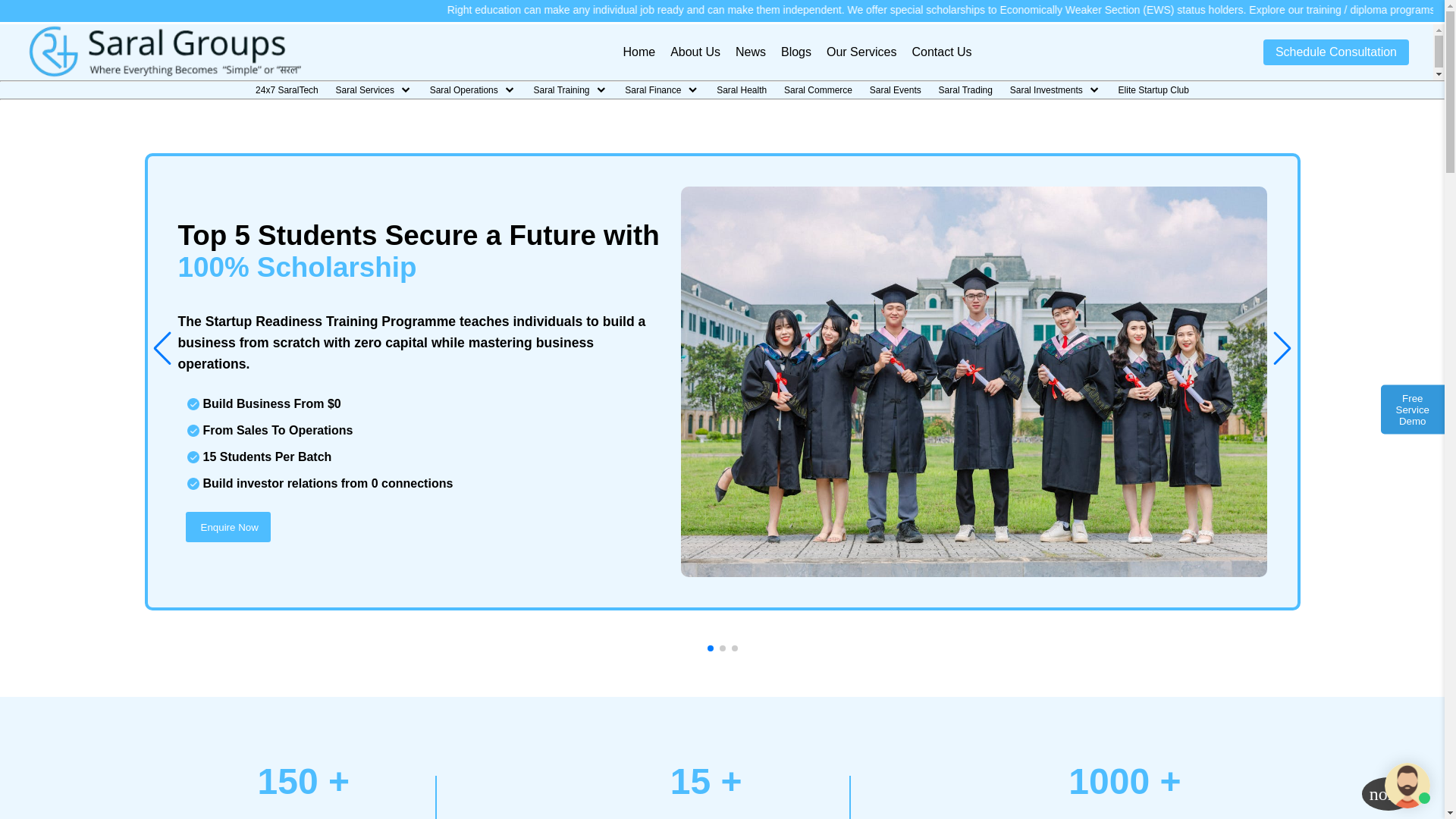 website screenshot of https://saral-groups.pages.dev/