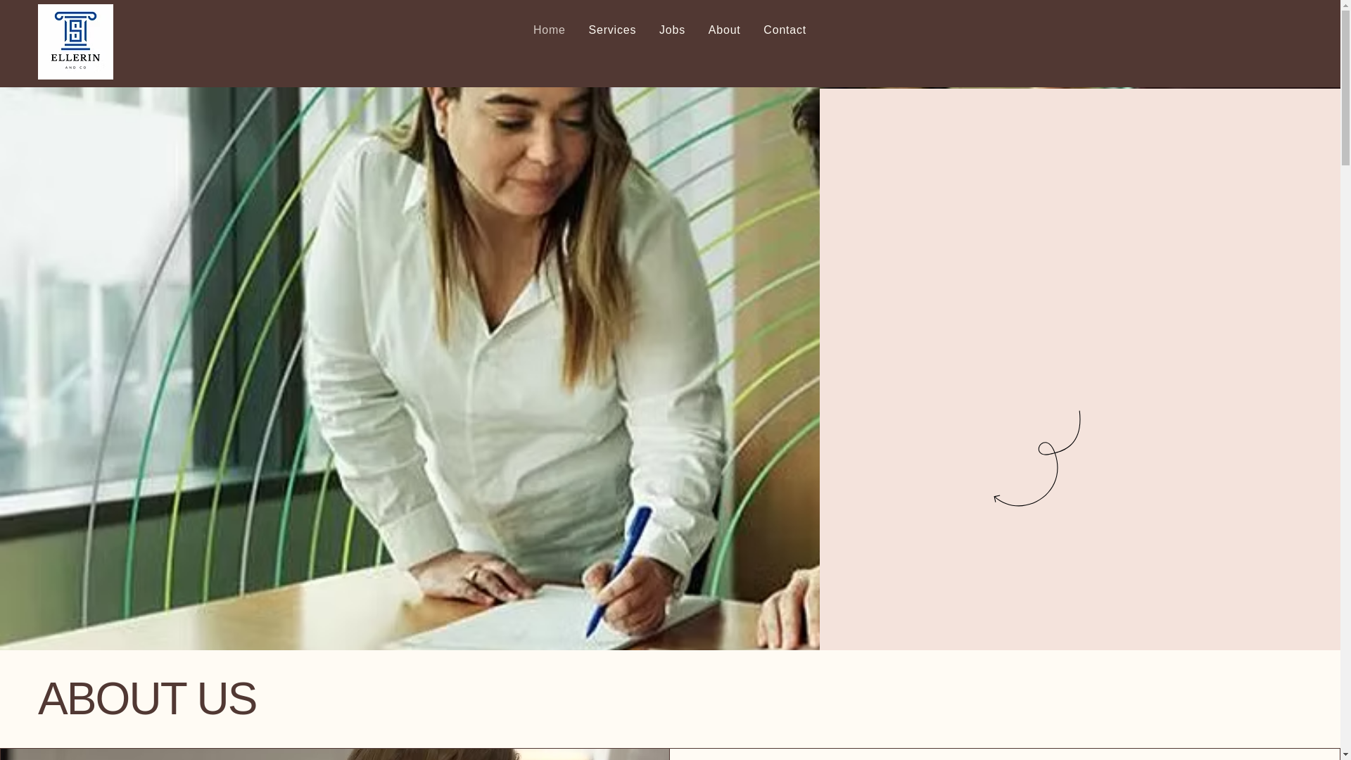website screenshot of https://ellerinandco.co/