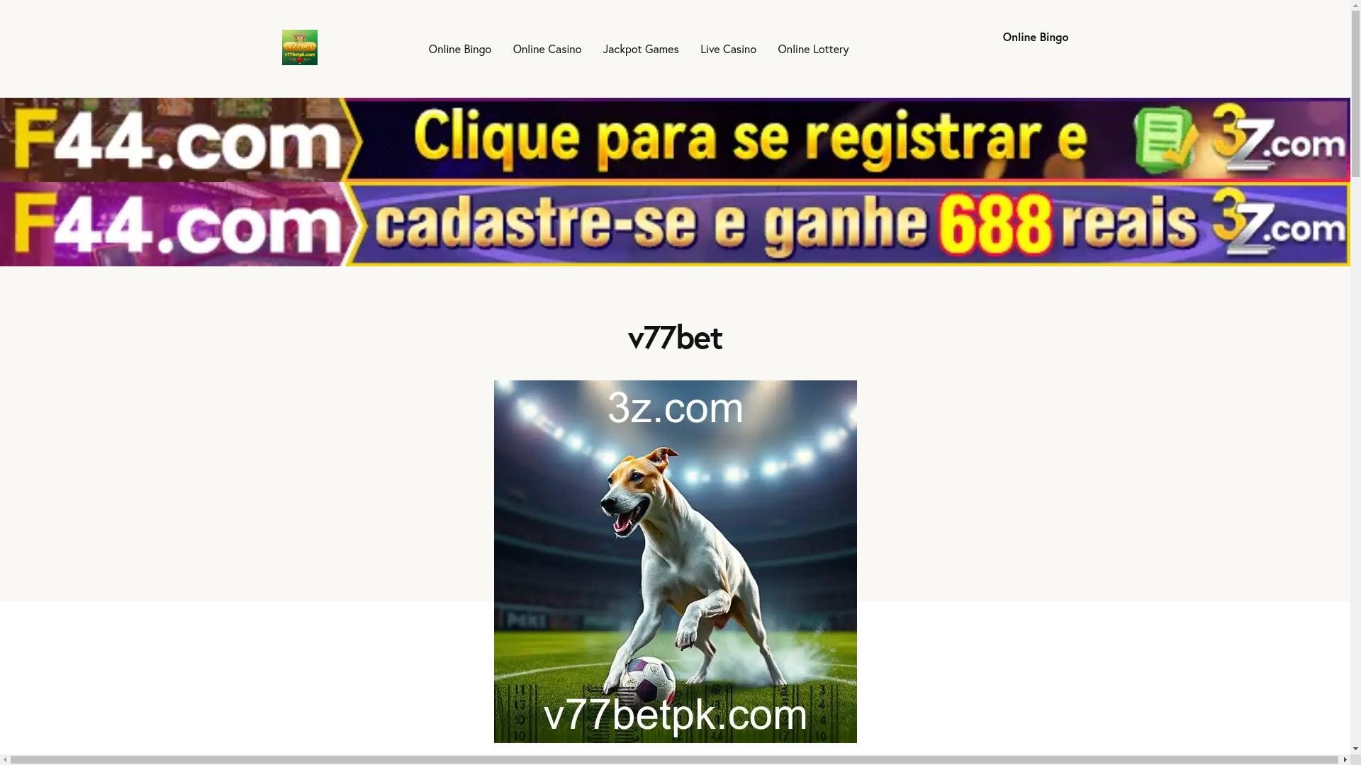 website screenshot of https://v77betpk.com/