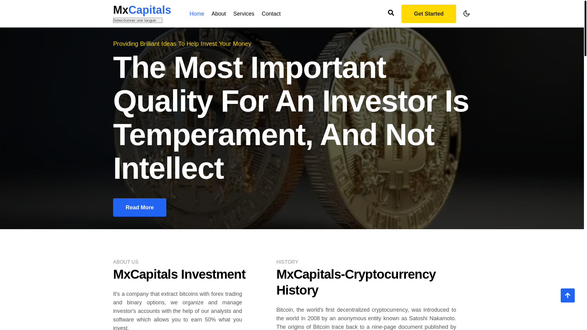 website screenshot of https://mxcapitals.com/