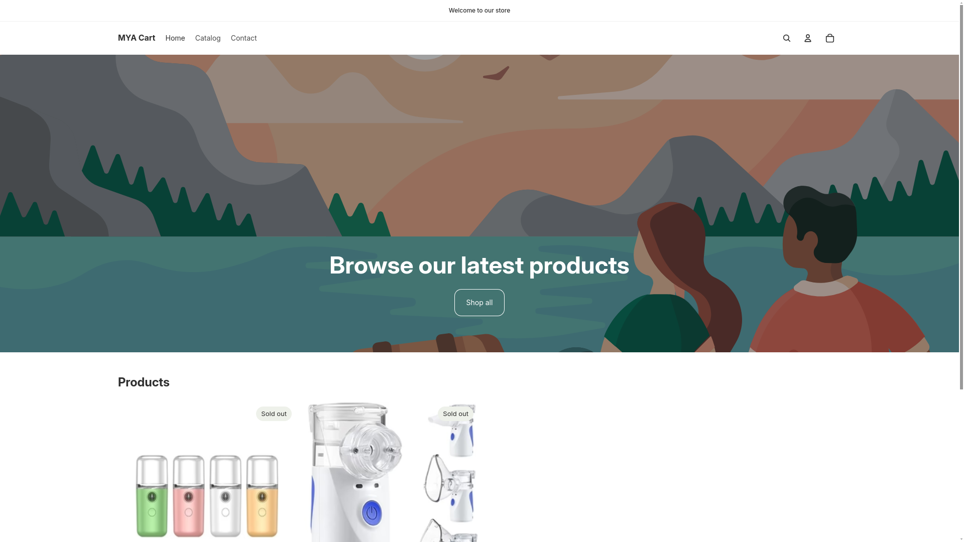 website screenshot of https://myacart.store/