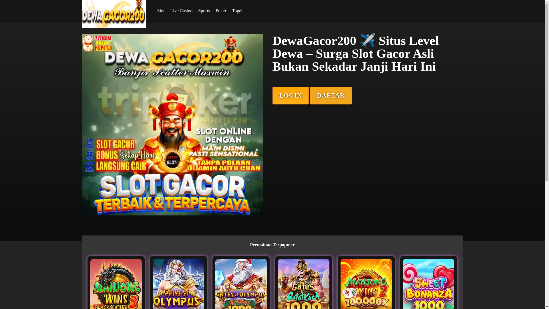 website screenshot of https://dewagacor200-official.pages.dev/
