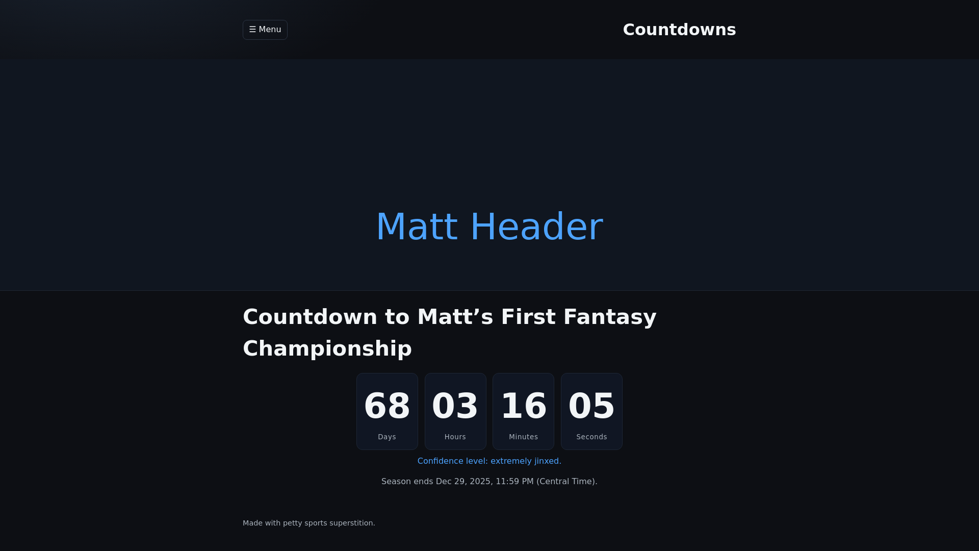 website screenshot of https://championship-countdown.pages.dev/