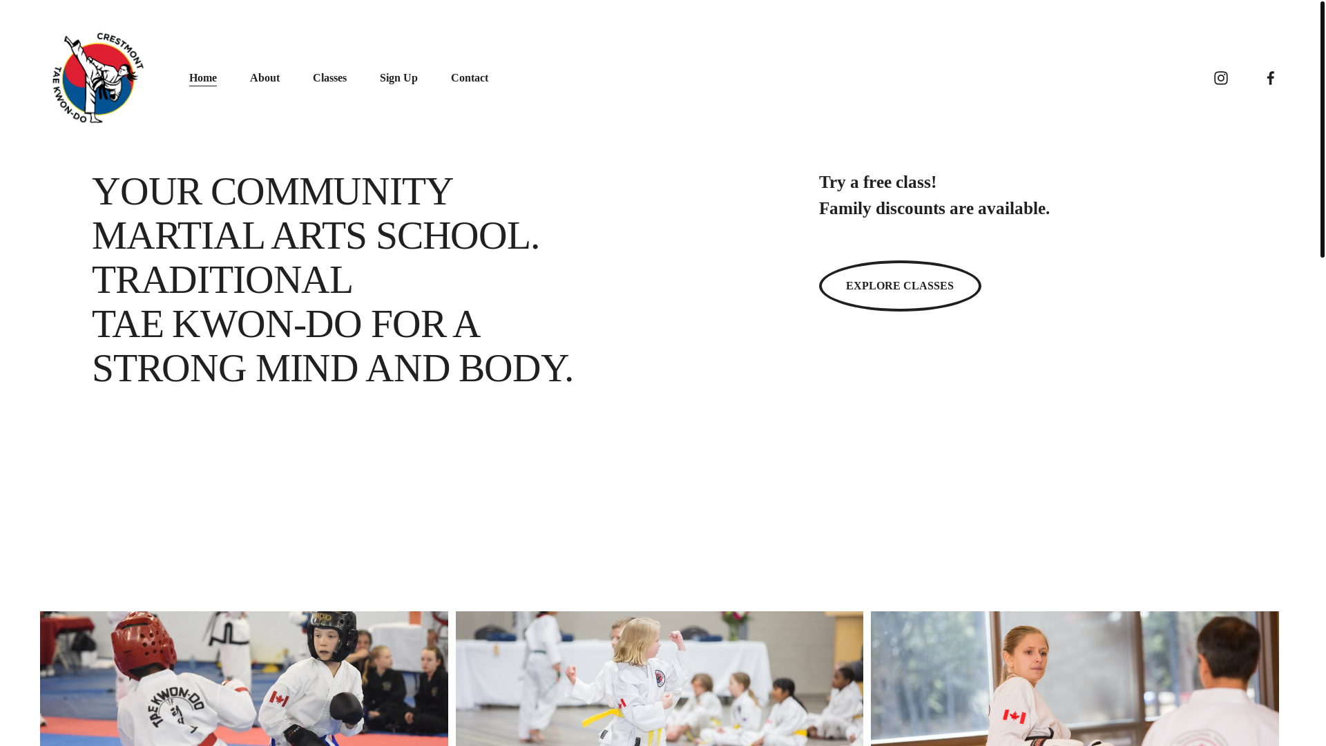 website screenshot of https://crestmonttkd.com/