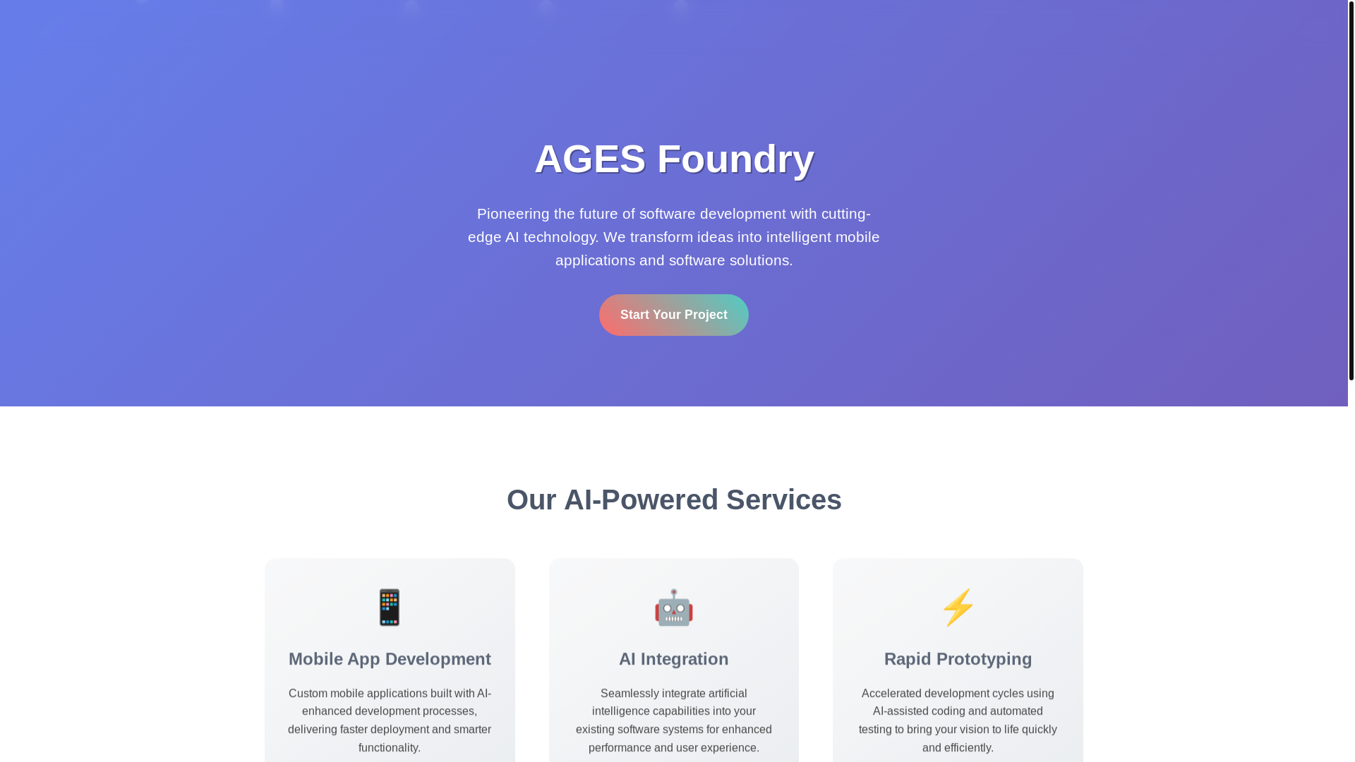 website screenshot of https://ages-foundry-landing-pages.pages.dev/