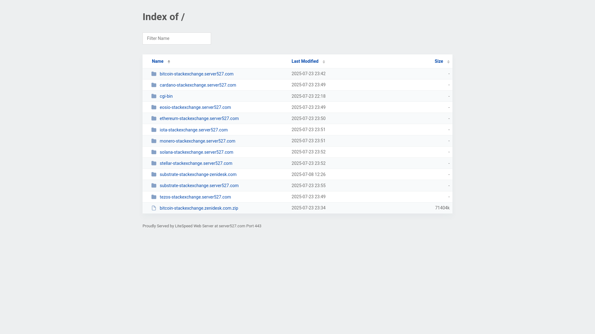 website screenshot of https://server527.com/