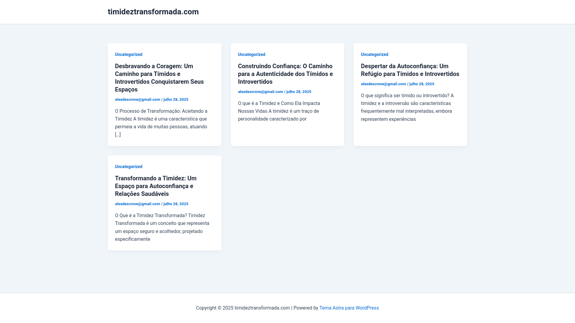 website screenshot of https://timideztransformada.com/
