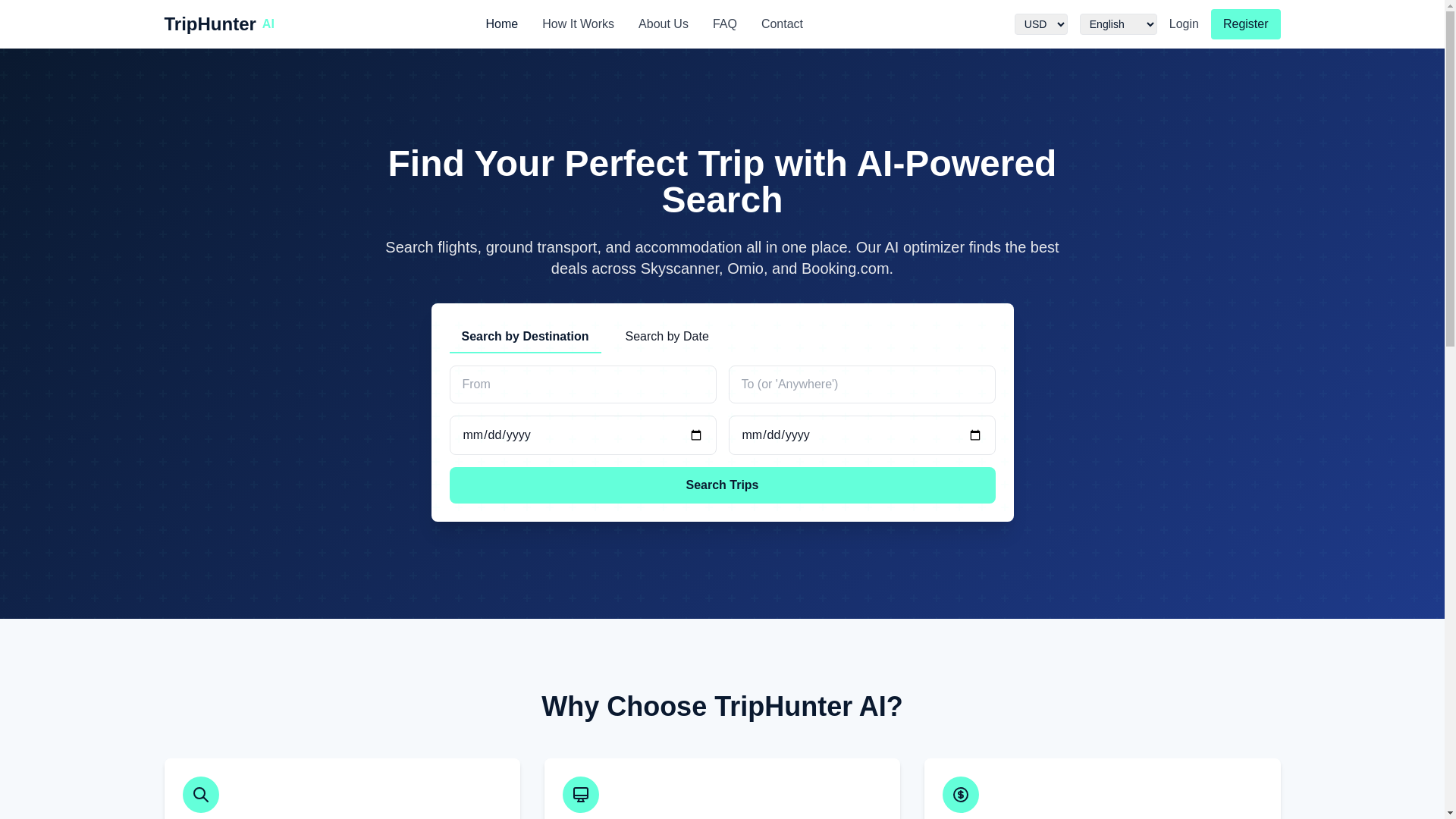 website screenshot of https://triphunter-v2.pages.dev/