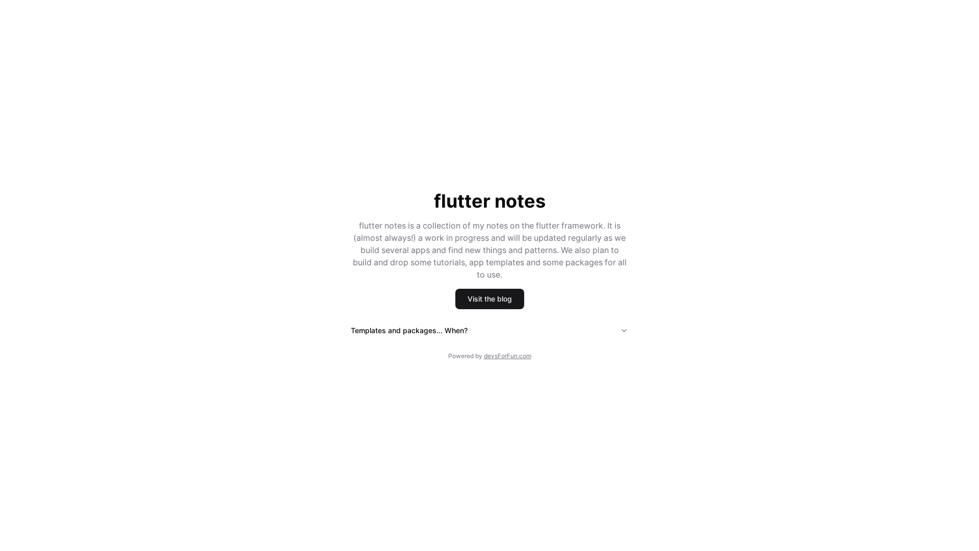website screenshot of https://flutternotes.xyz/