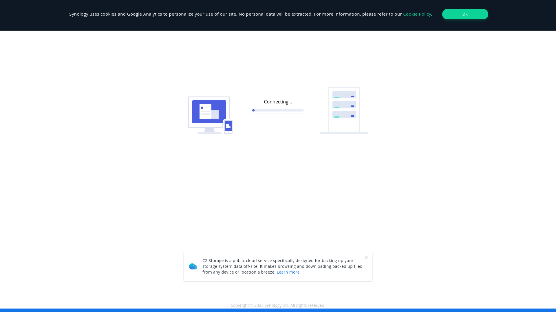 website screenshot of https://desertsymphony.us5.quickconnect.to/