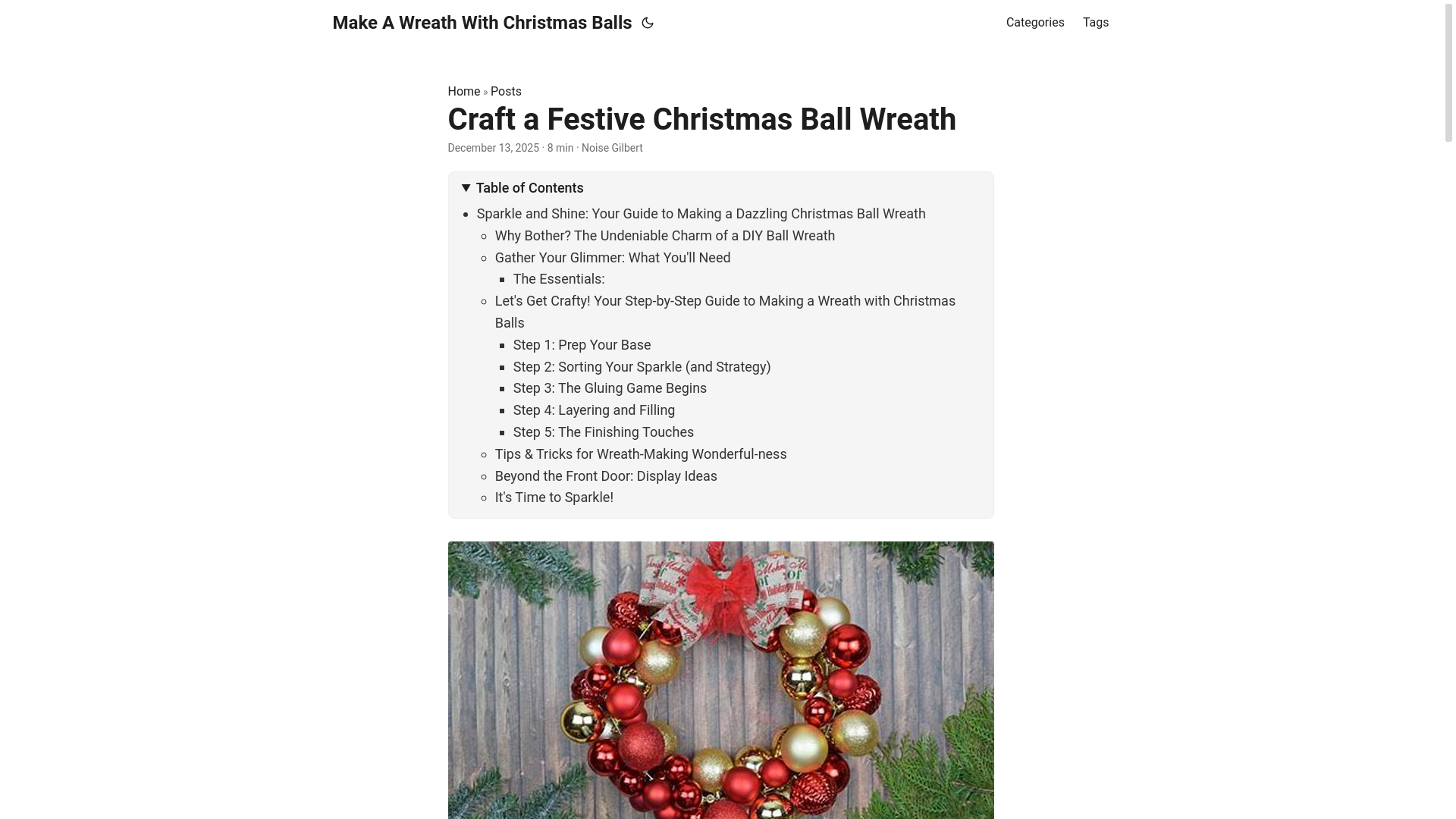 website screenshot of https://makeawreathwithchristmasballs3.pages.dev/