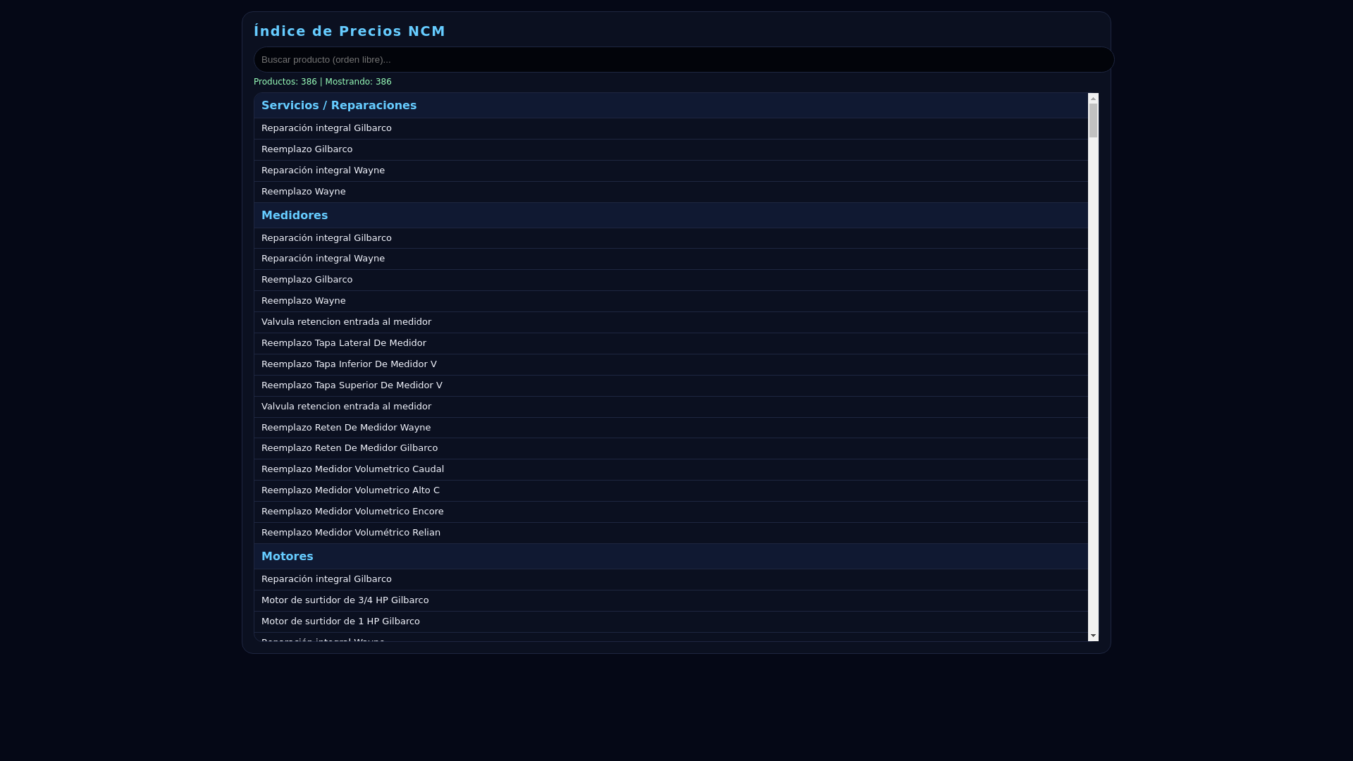 website screenshot of https://preciosncm.pages.dev/