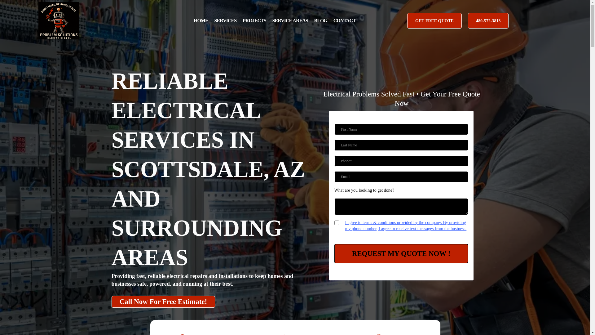 website screenshot of https://problemsolutionselectric.com/