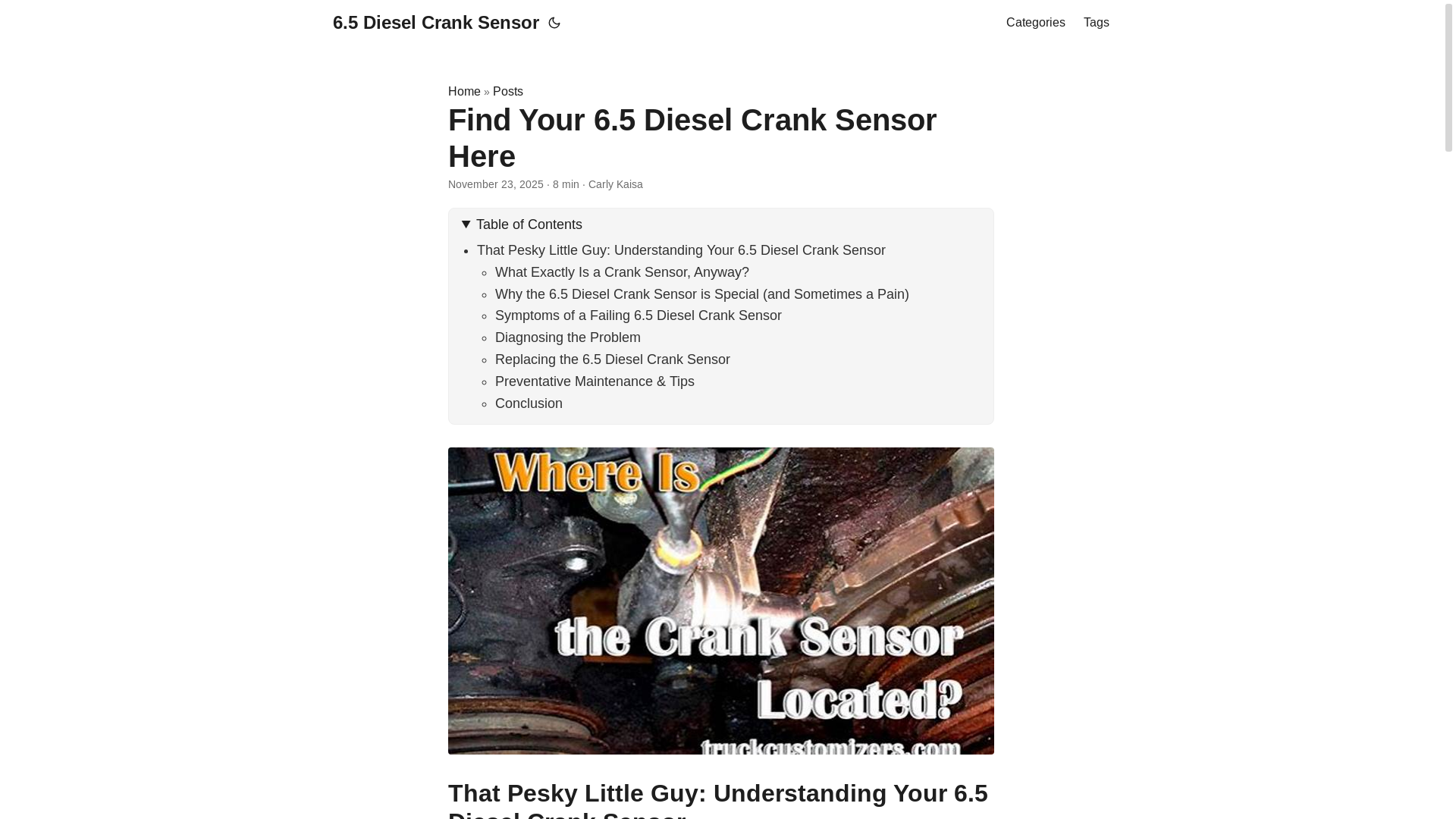 website screenshot of https://65dieselcranksensor.pages.dev/