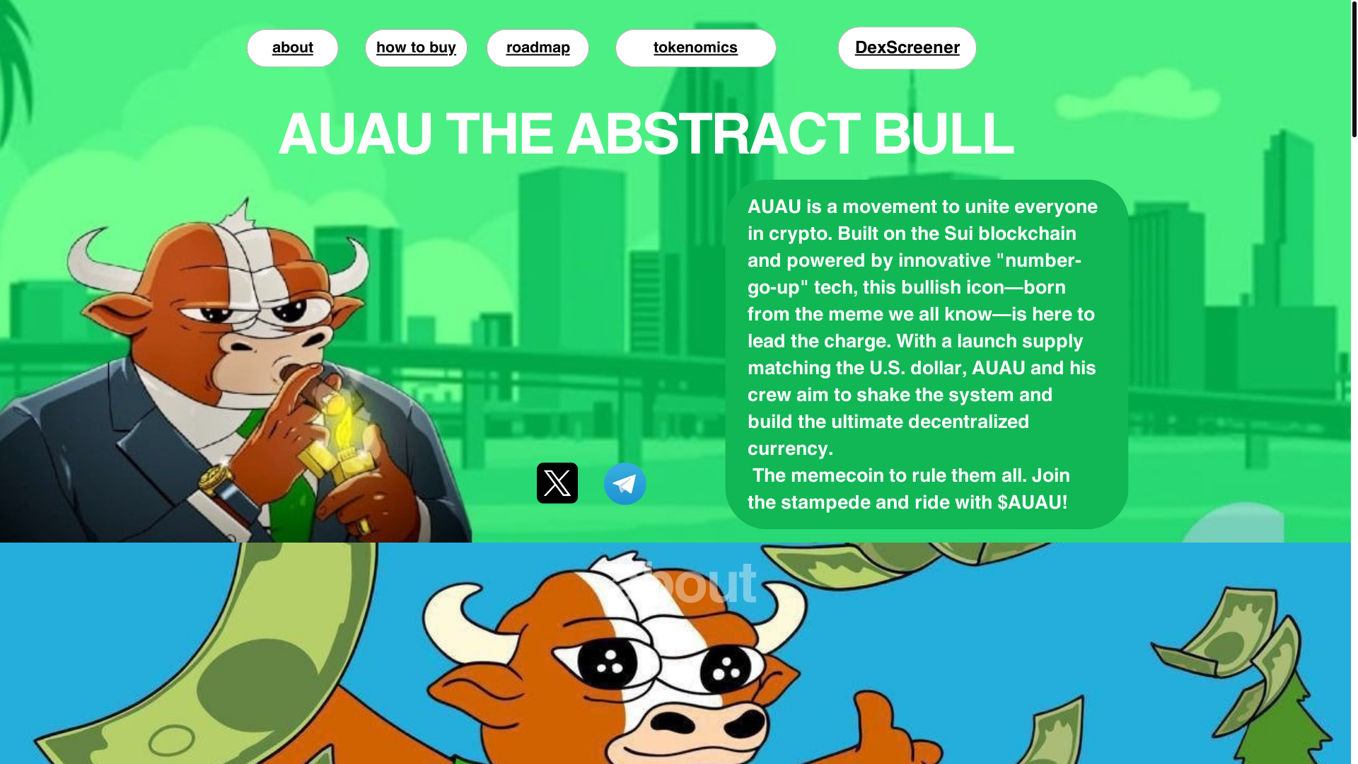 website screenshot of https://auau-bull.com/