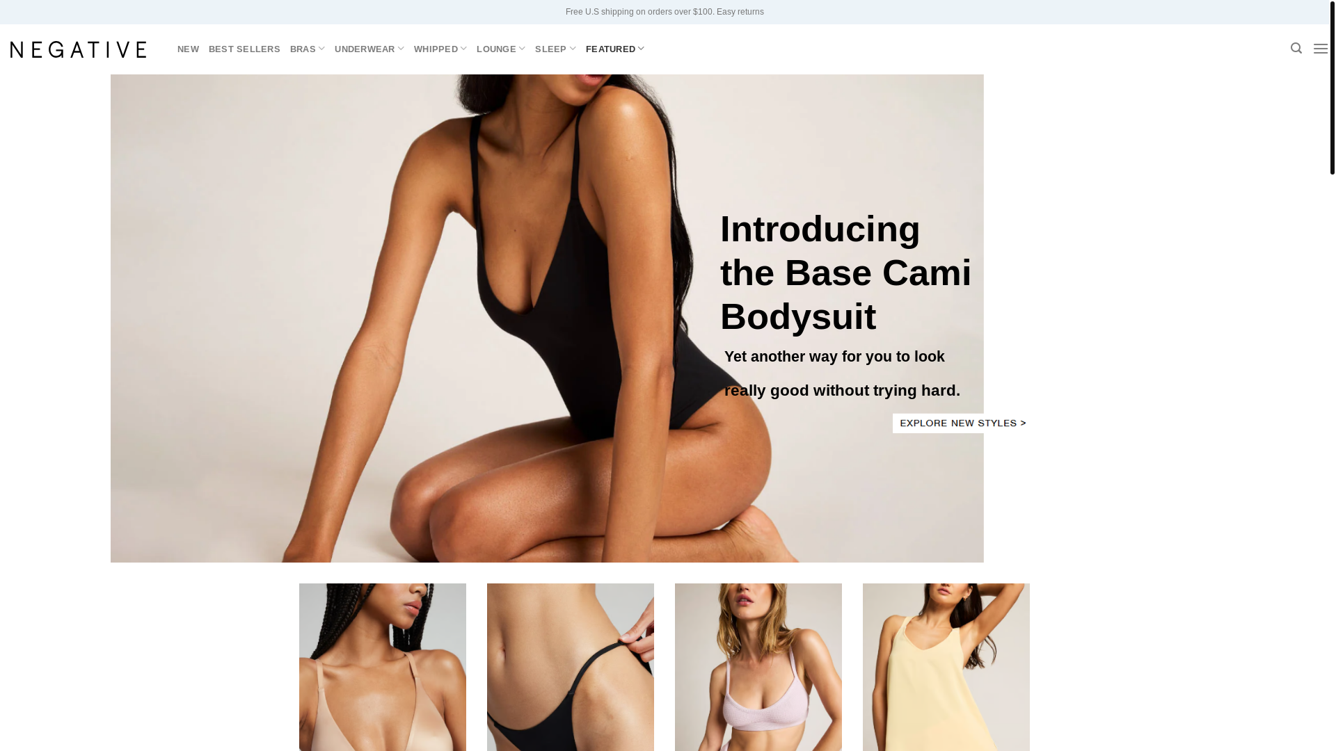 website screenshot of https://negativunderware.top/