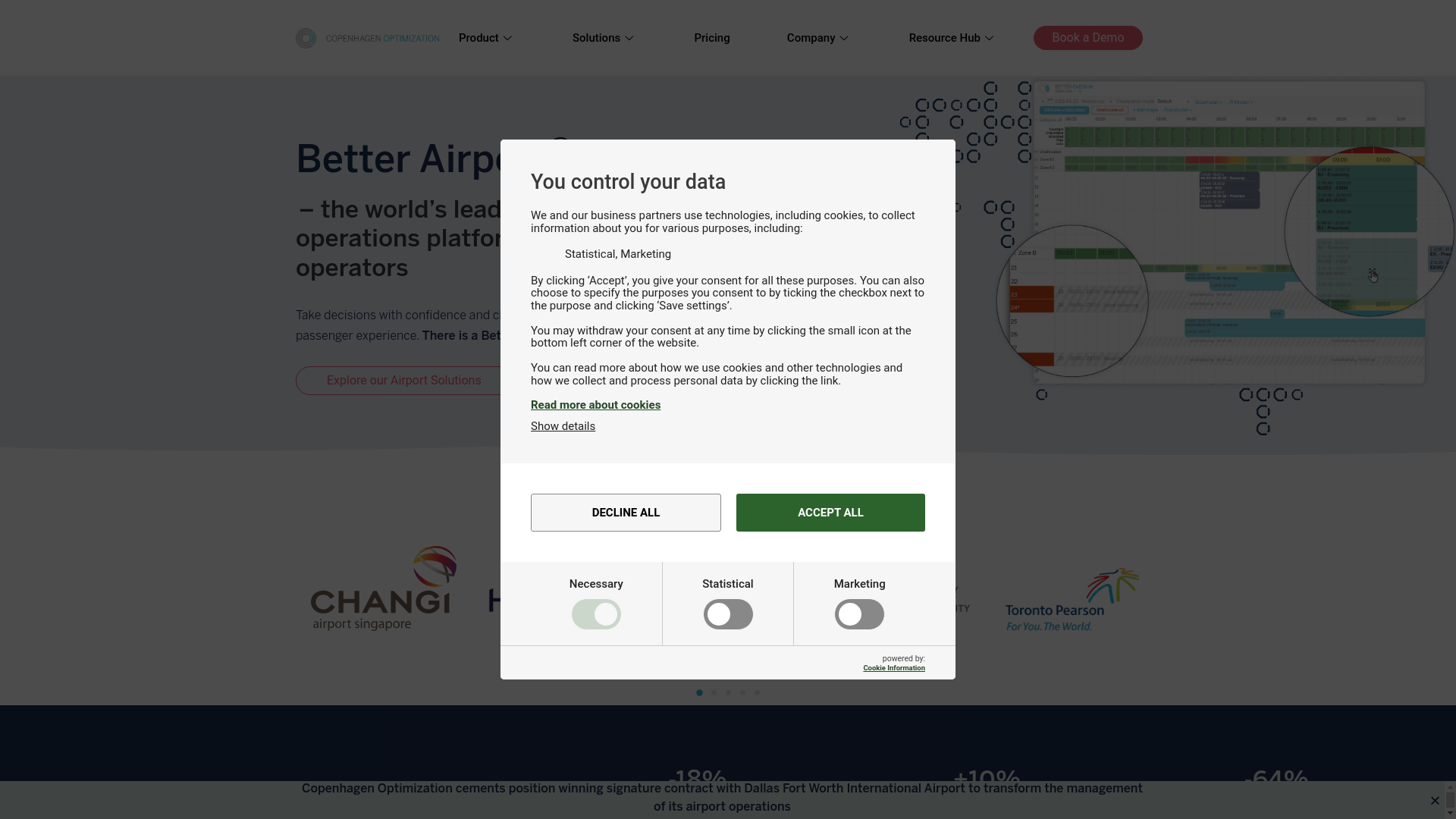 website screenshot of https://copenhagenoptimization.aero/