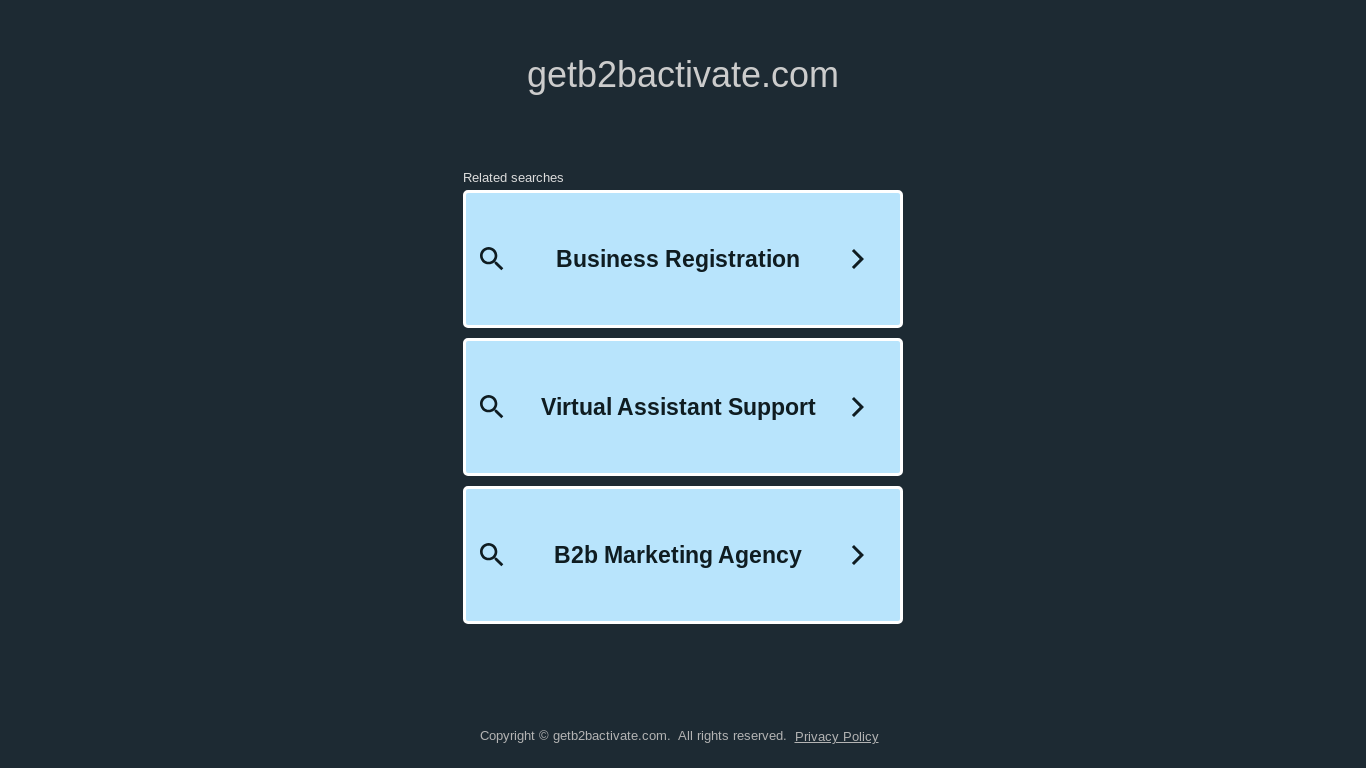 website screenshot of https://getb2bactivate.com/