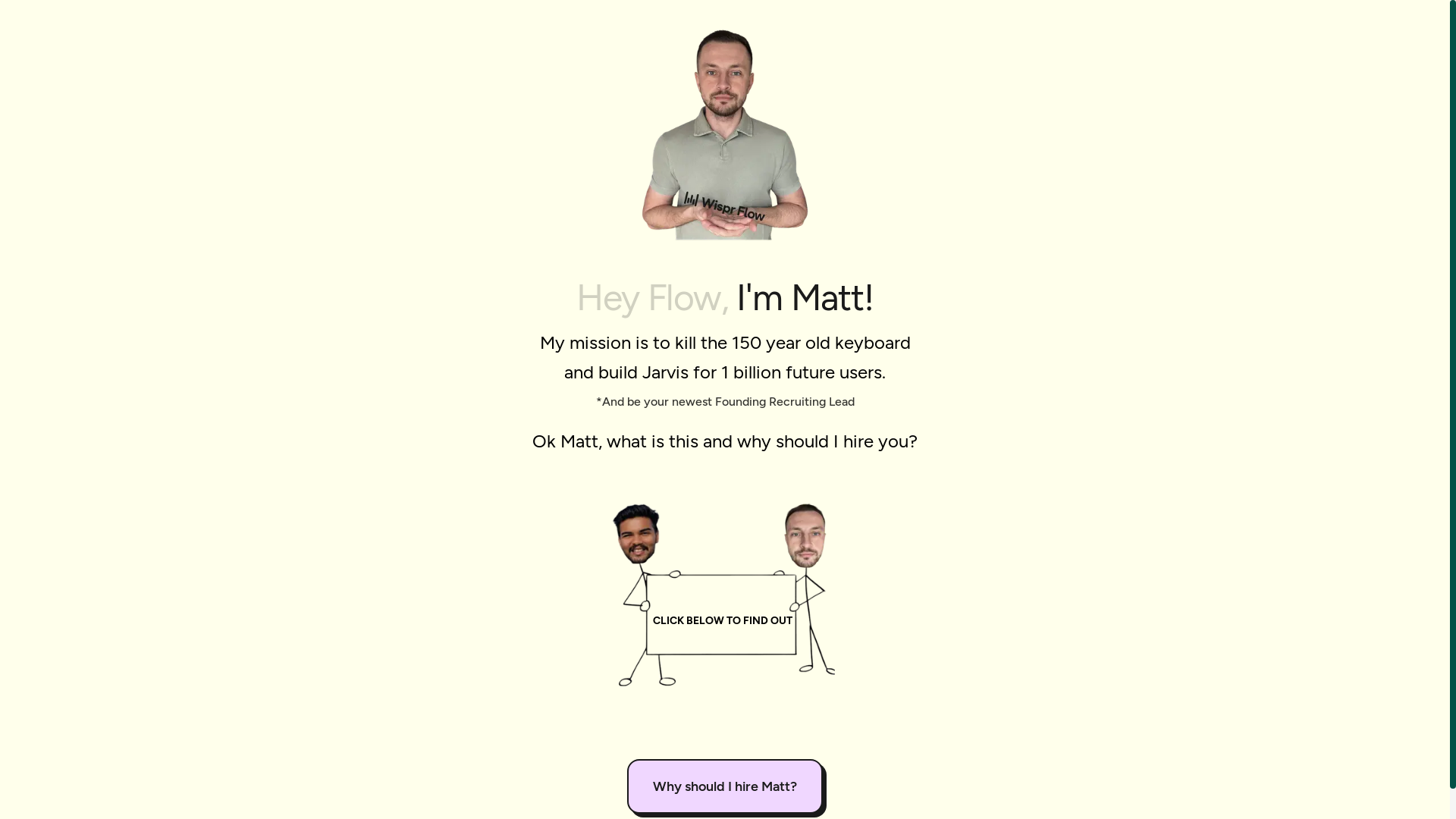 website screenshot of https://mattloveswisprflow.com/