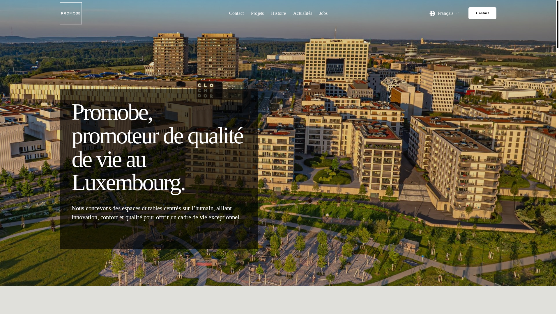 website screenshot of https://promobe.lu/