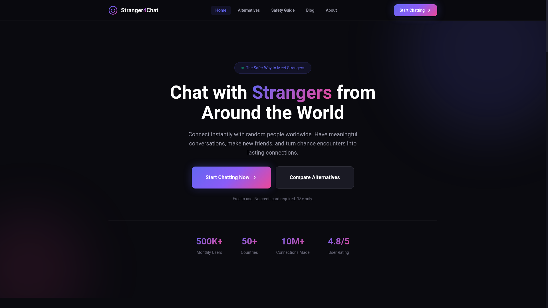 website screenshot of https://stranger4chat-en.pages.dev/