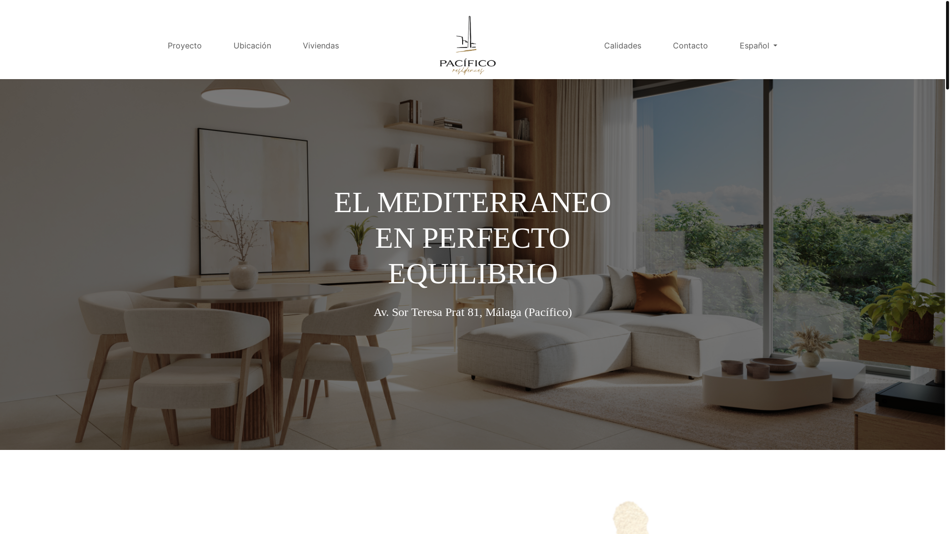 website screenshot of https://pacificoresidences.es/