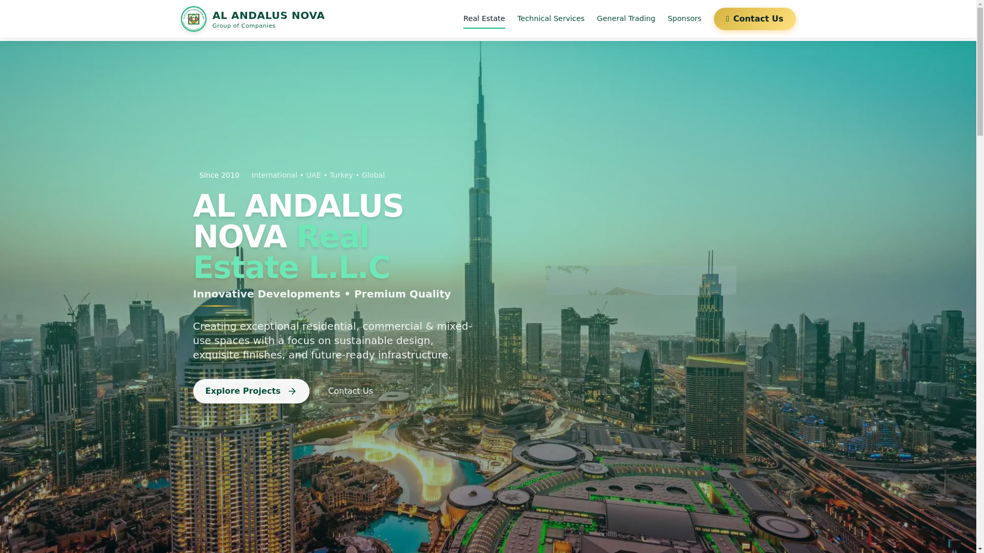 website screenshot of https://alandalusnova.ae/