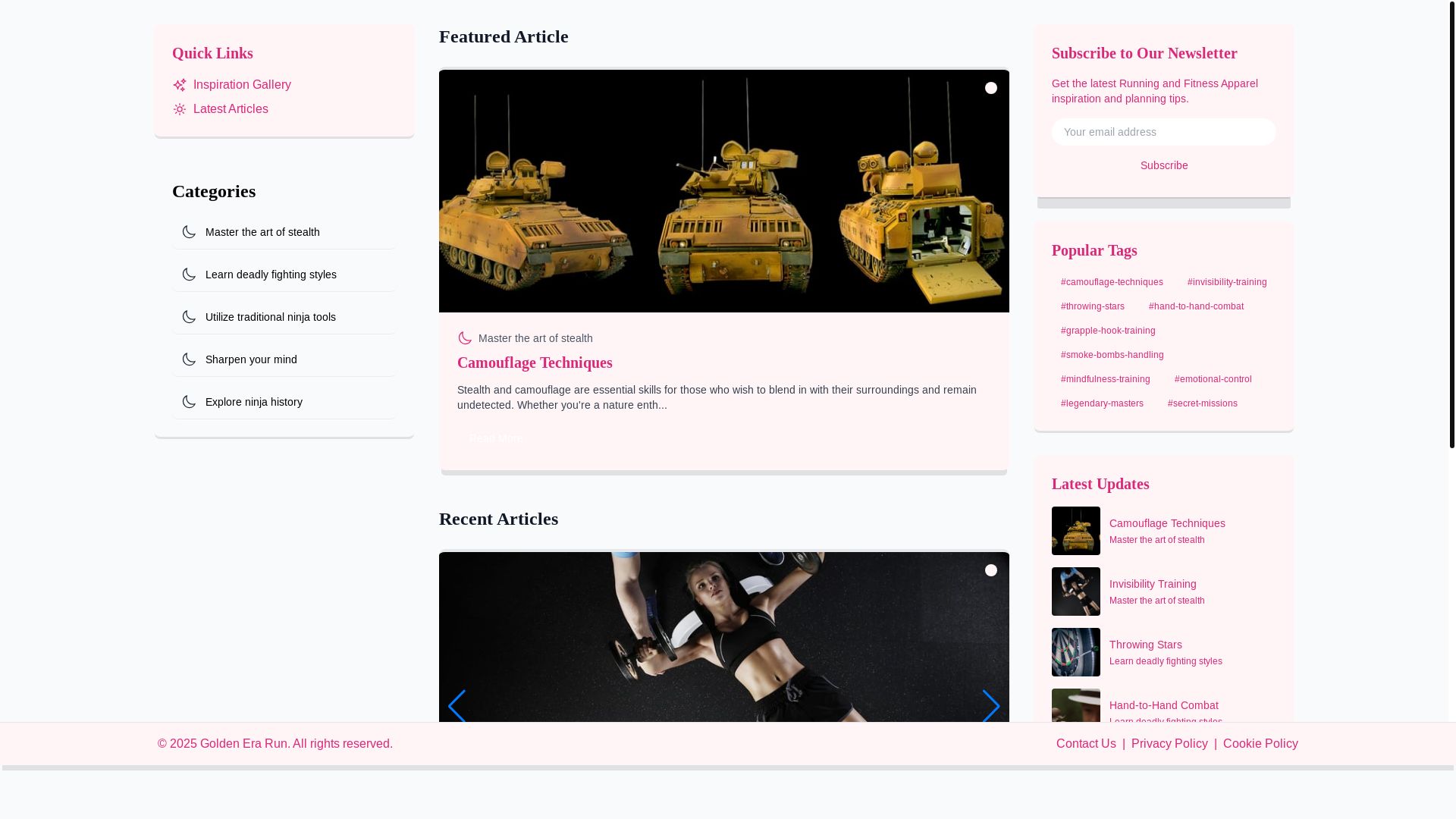 website screenshot of https://goldenerafitness.run/