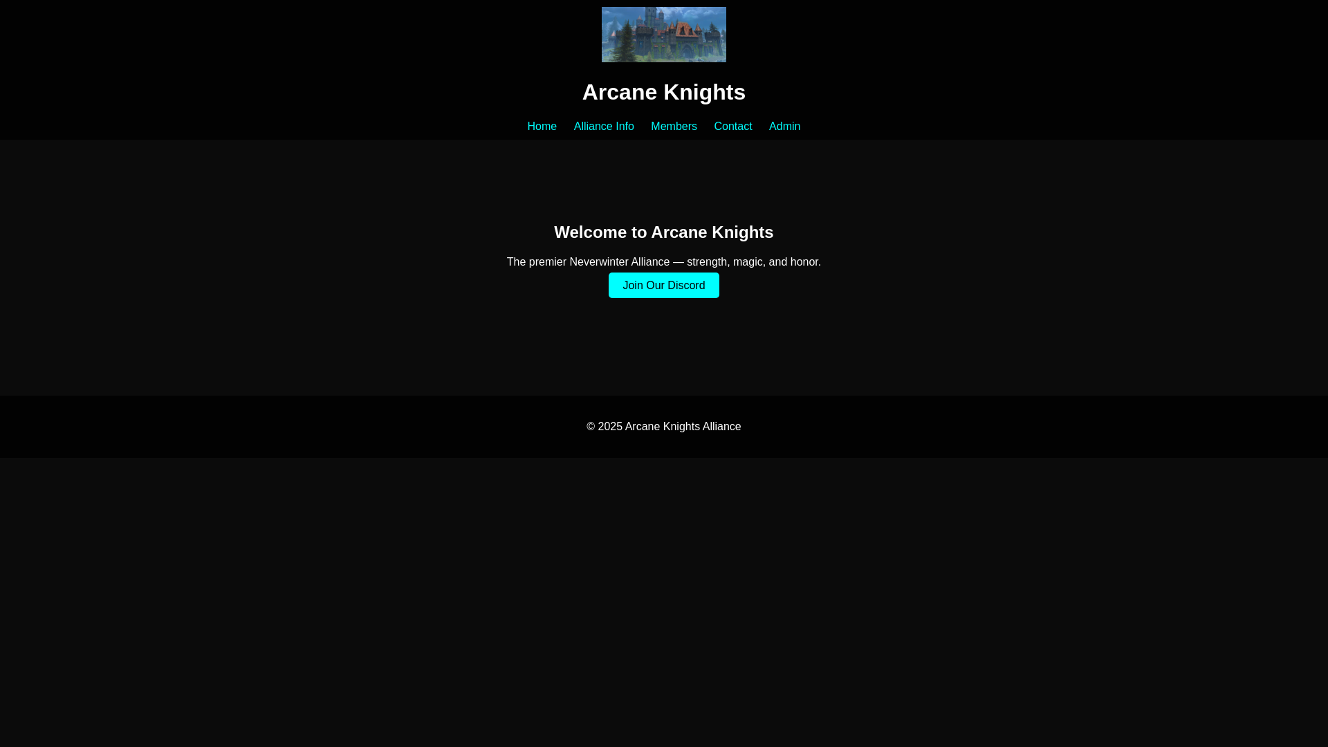 website screenshot of https://arcane-knights.pages.dev/