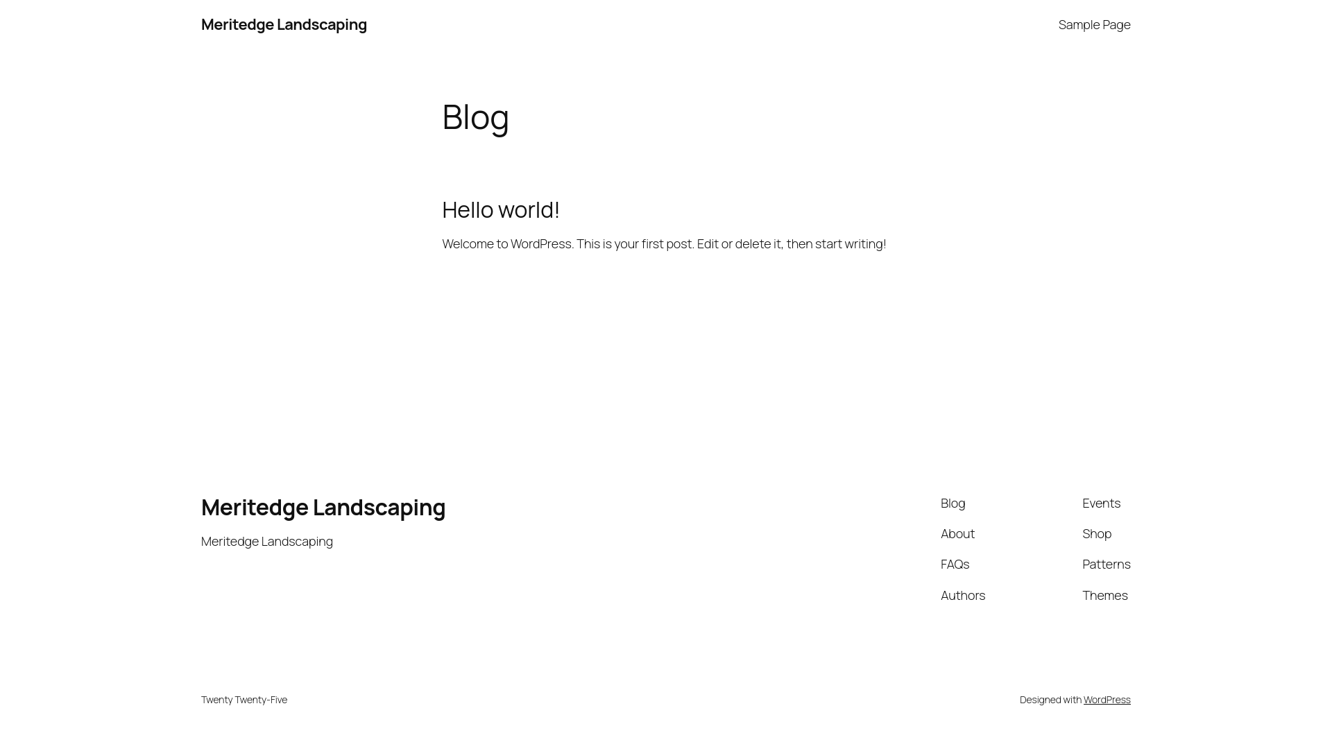 website screenshot of https://meritedgelandscaping.co.uk/