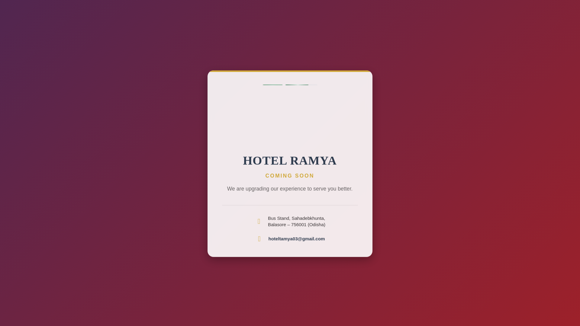 website screenshot of https://hotelramya.com/