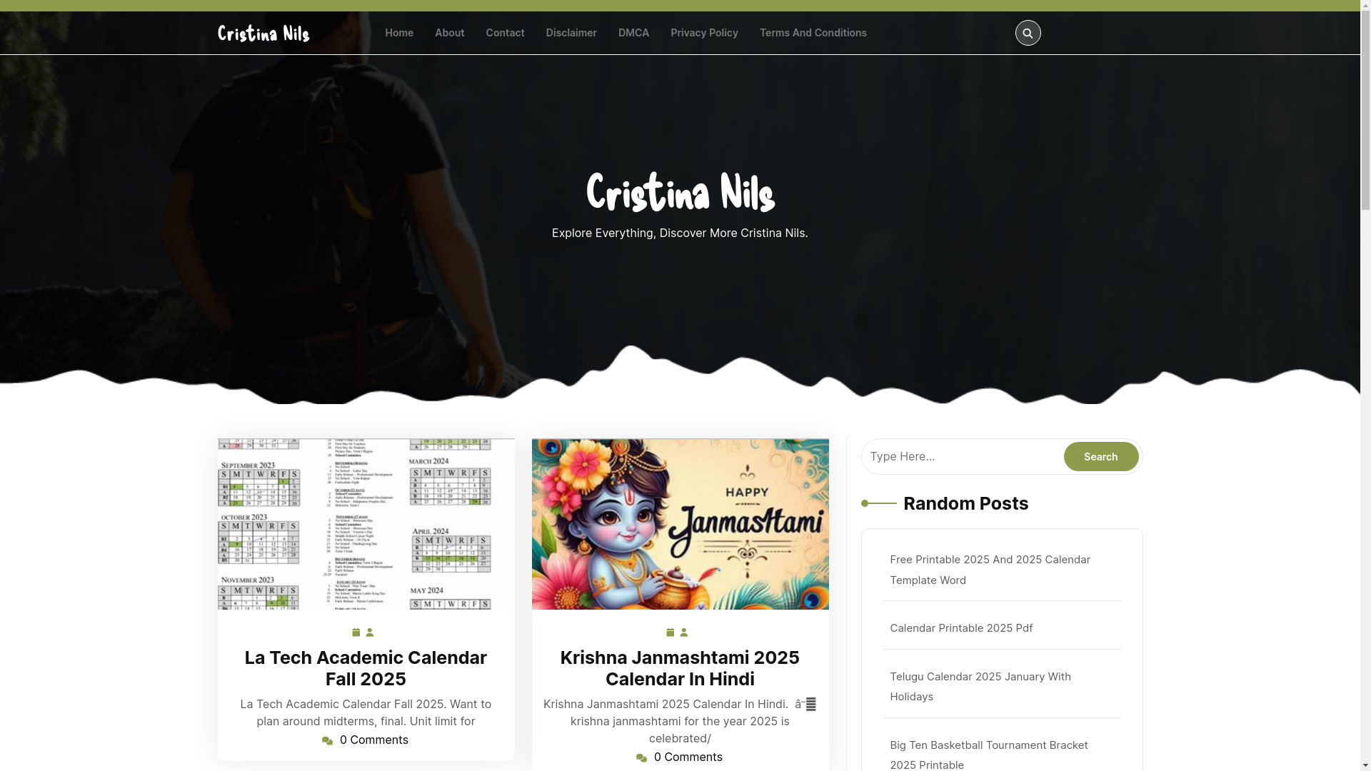 website screenshot of https://cristinanils.pages.dev/
