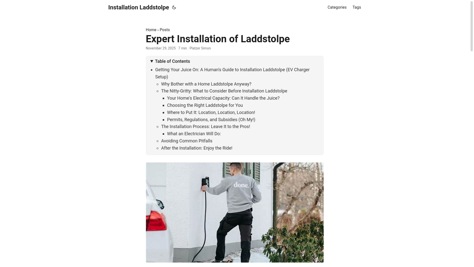 website screenshot of https://installationladdstolpe2.pages.dev/