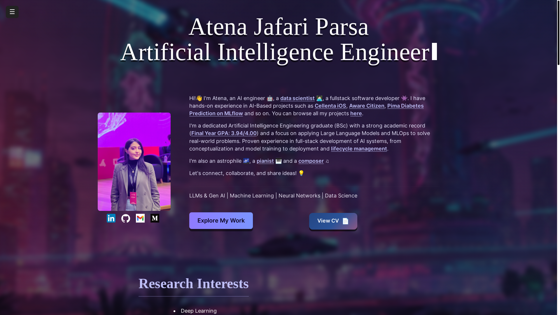 website screenshot of https://atenaparsa.space/
