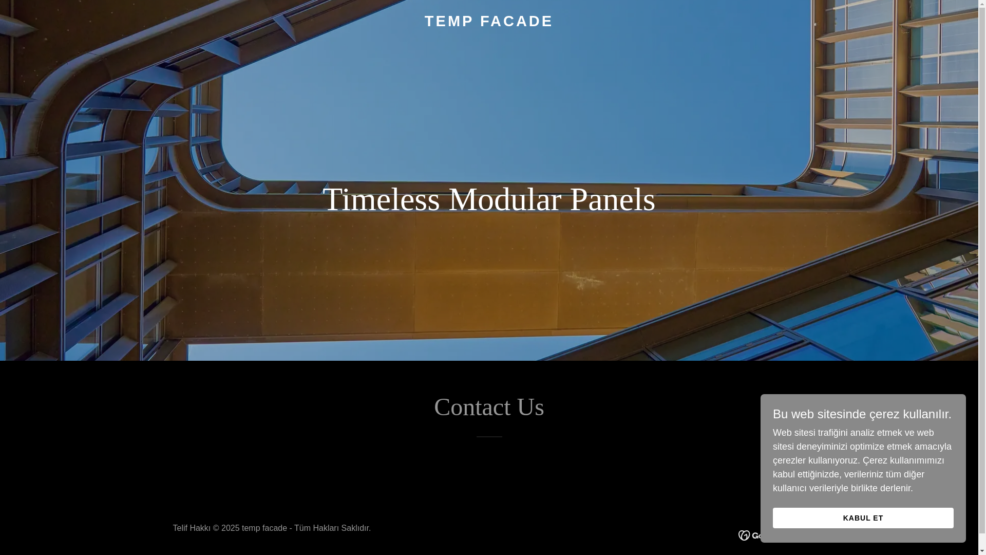 website screenshot of https://tempfacade.com/