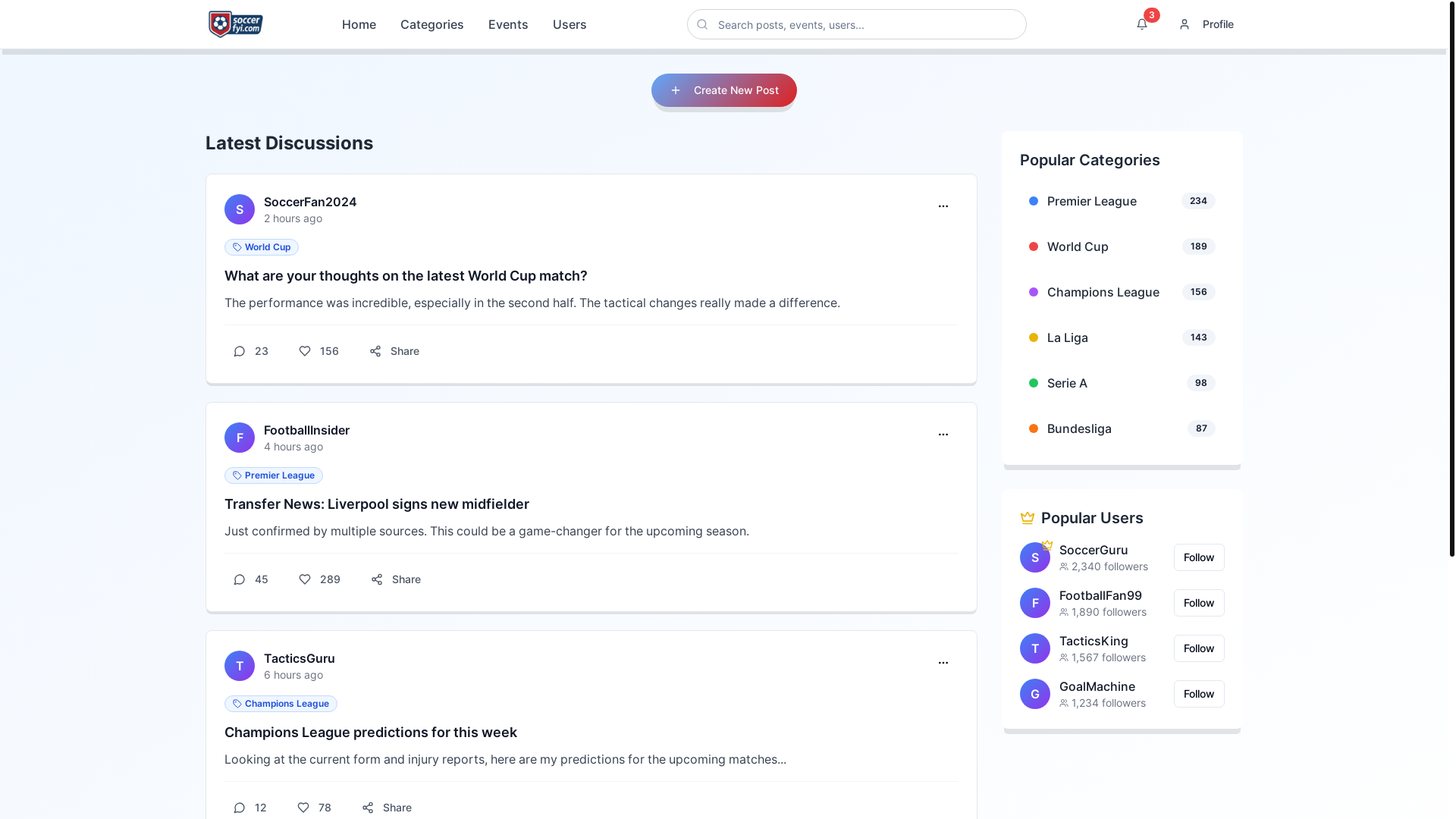 website screenshot of https://soccerfyi.com/