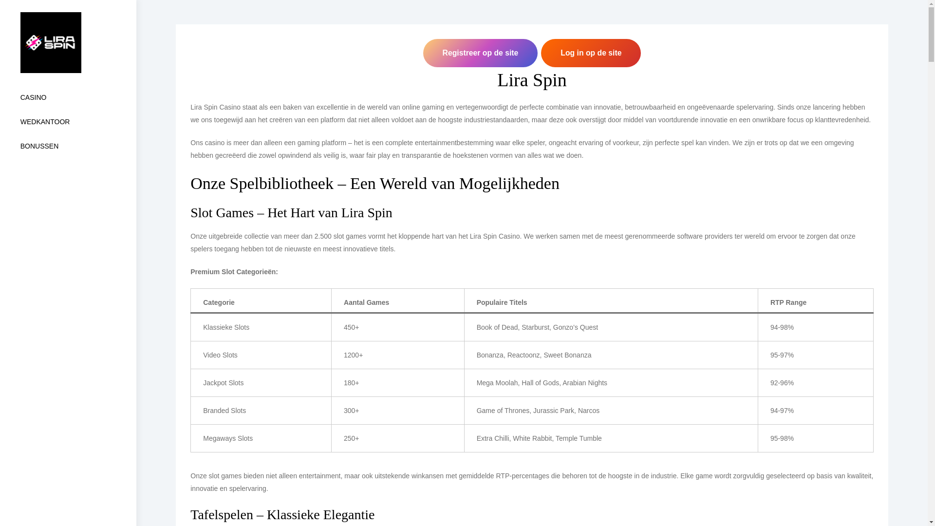 website screenshot of https://liraspincasino.org/