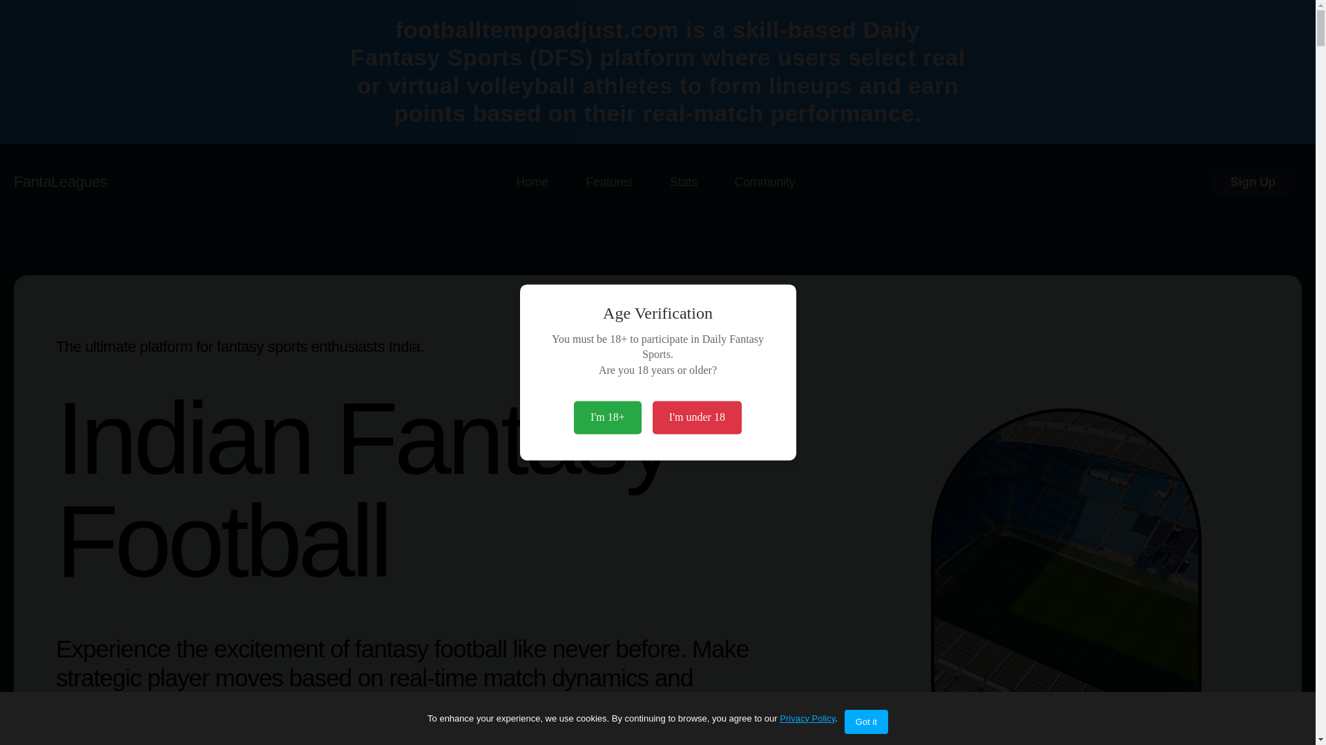 website screenshot of https://footballtempoadjust.com/