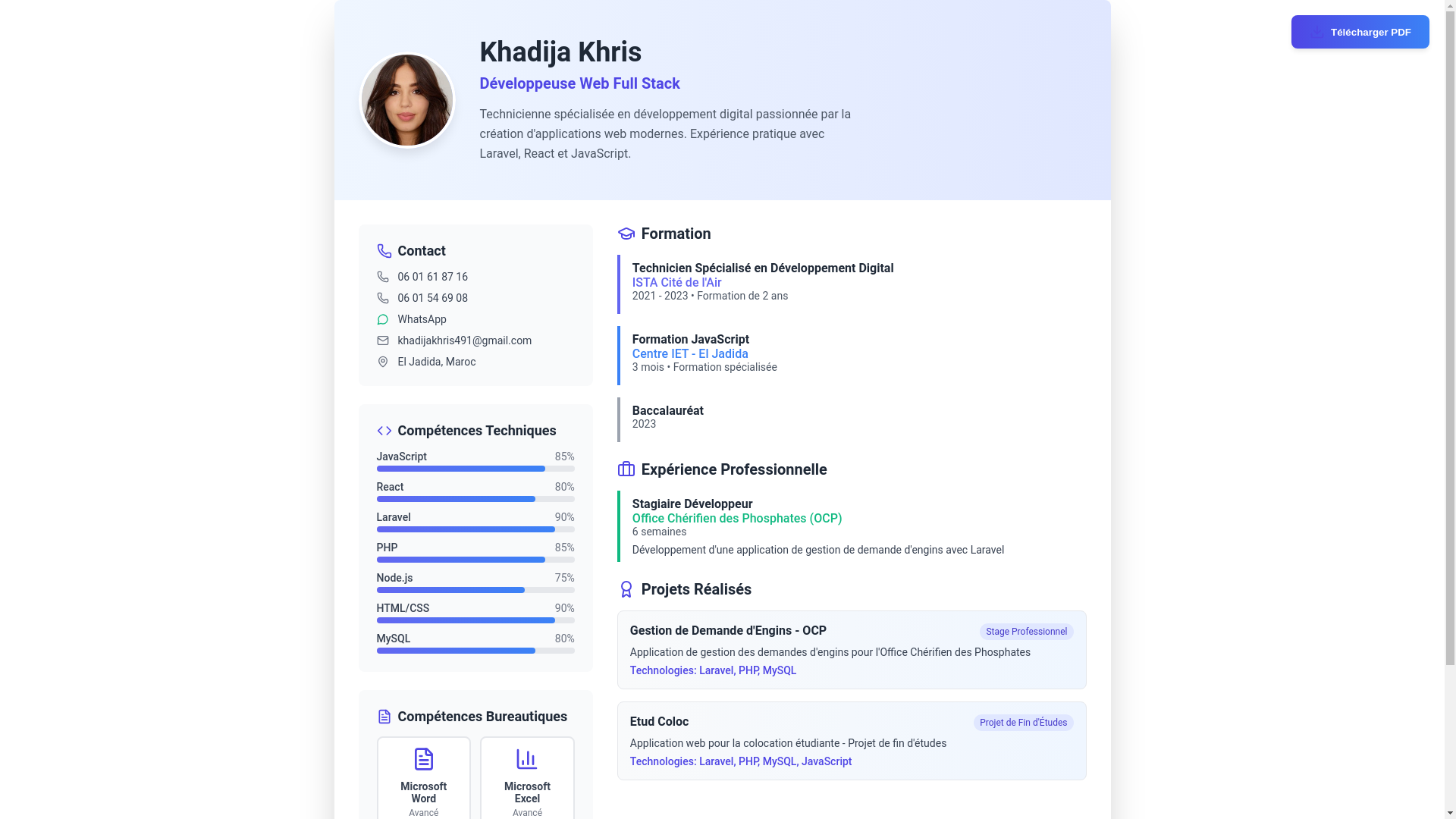 website screenshot of https://moncv-96z.pages.dev/