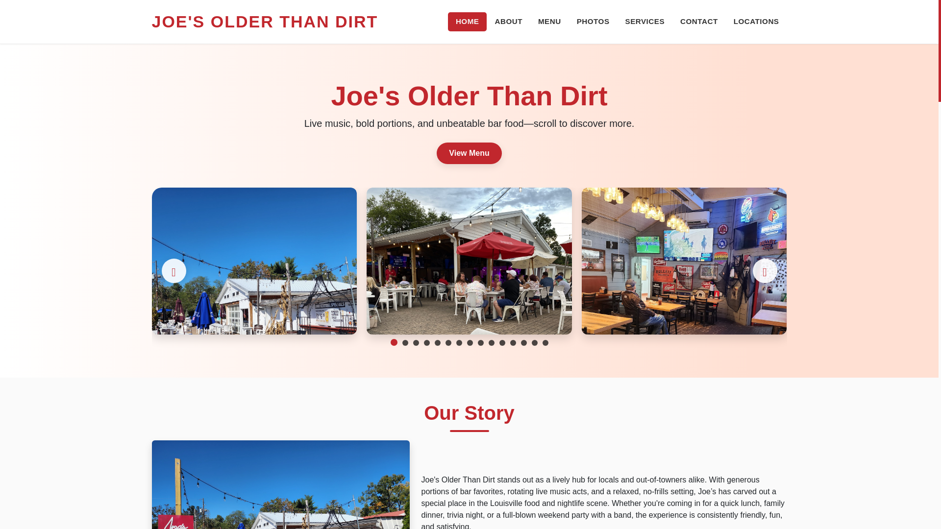 website screenshot of https://joes-older-than-dirt-website.pages.dev/