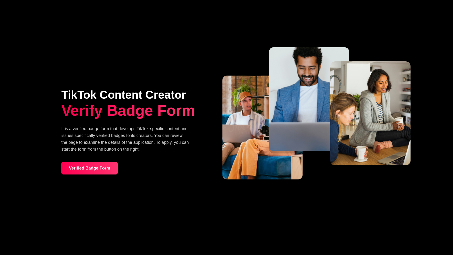 website screenshot of https://tiktokbadgeformservice.xyz/