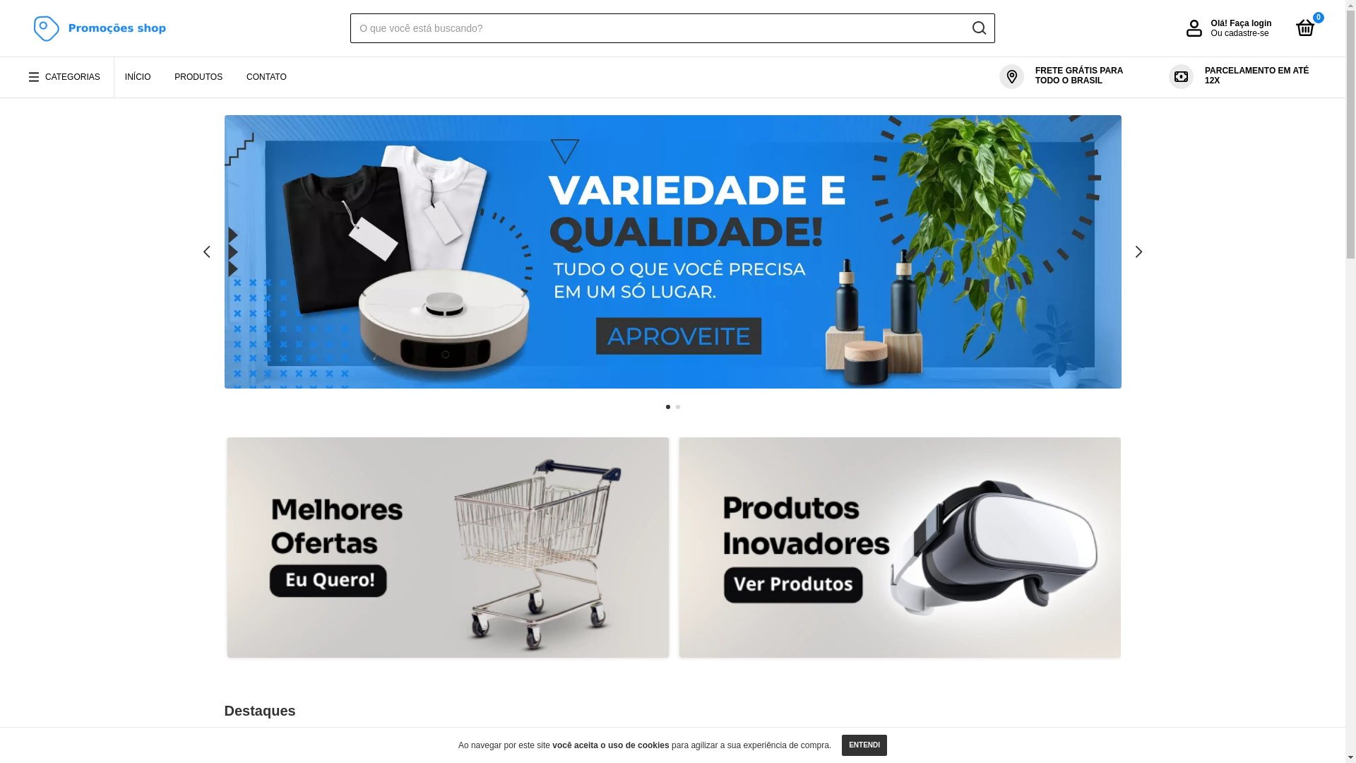 website screenshot of https://promocoesshopbr.com/
